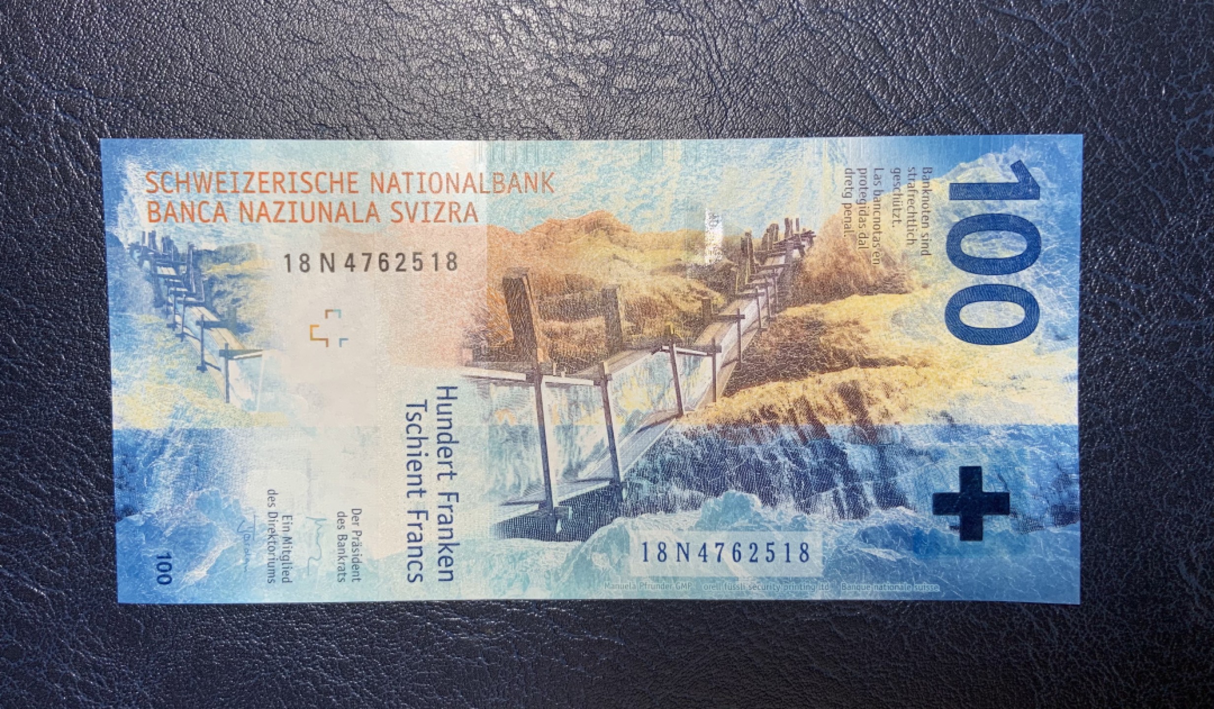 收藏联盟Quantum Auction 第181期拍卖 瑞士2018年100法郎 品相全新UNC 科技版之水利科技