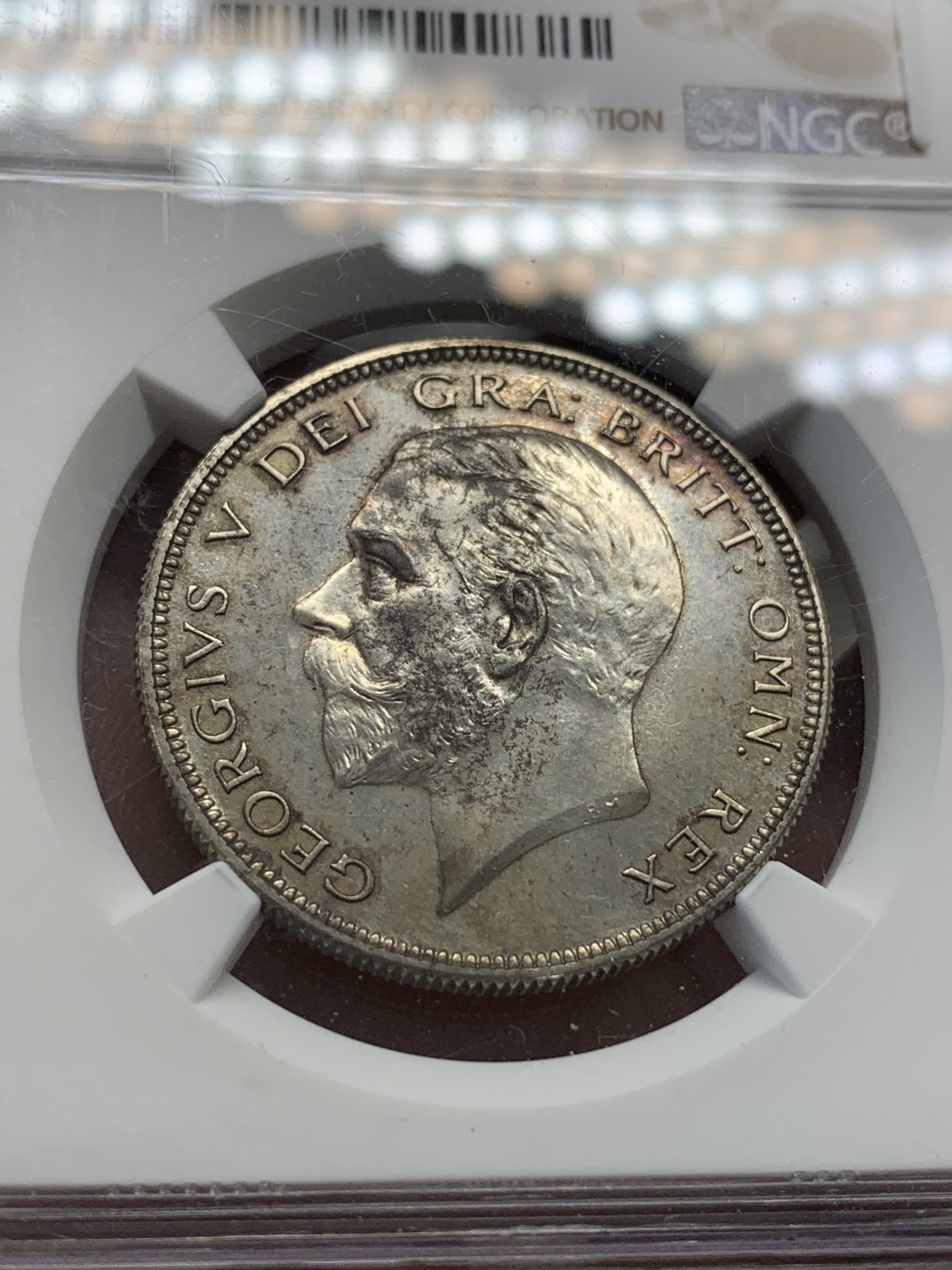 《竞宝斋》第80场-本周日，周一 2场连拍（全场不限金额包邮） NGC-PROOF  1927年英国乔五半克朗，镜面感明显