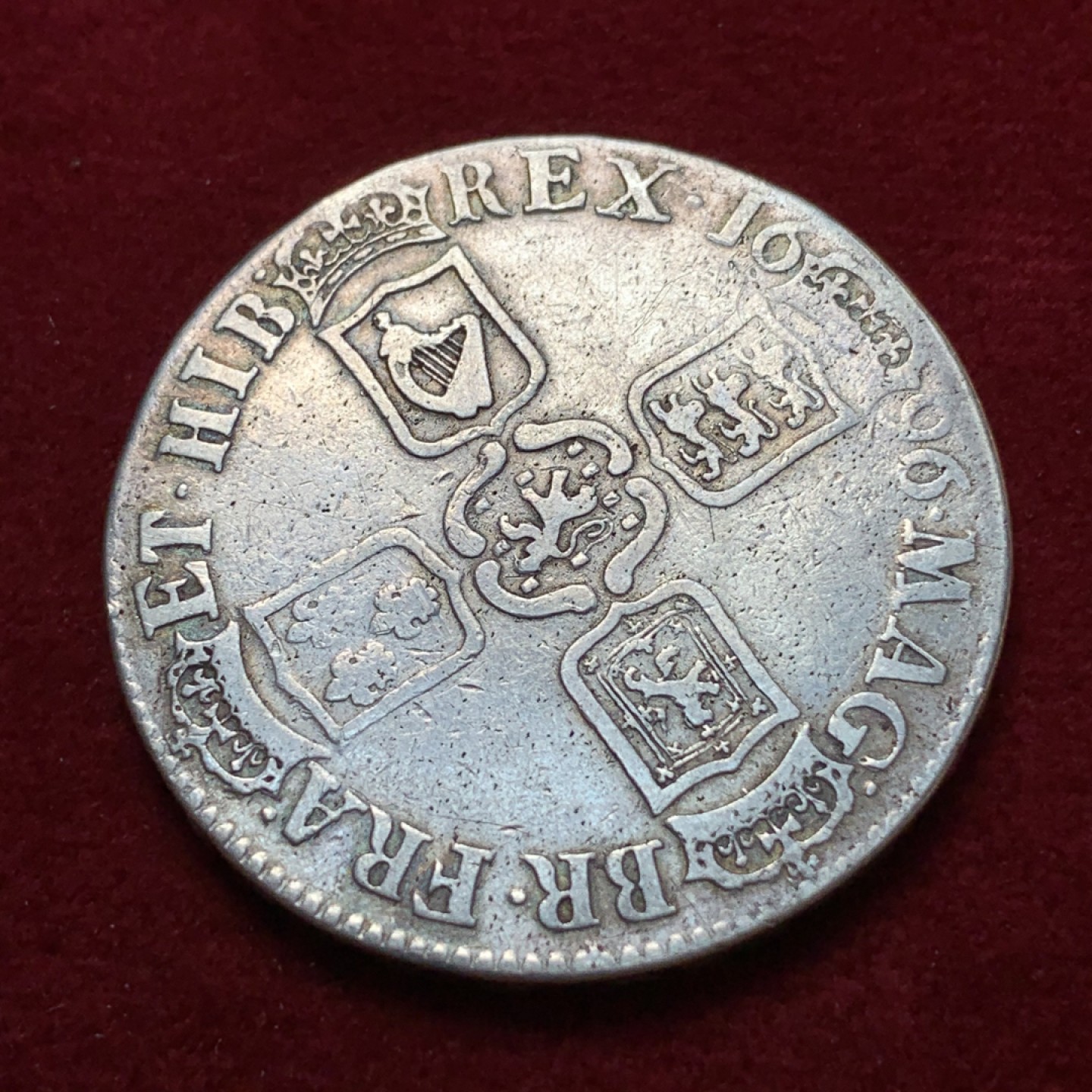 《竞宝斋》第80场-本周日，周一 2场连拍（全场不限金额包邮） 英国威廉三世1696克朗 大银币 少见品种