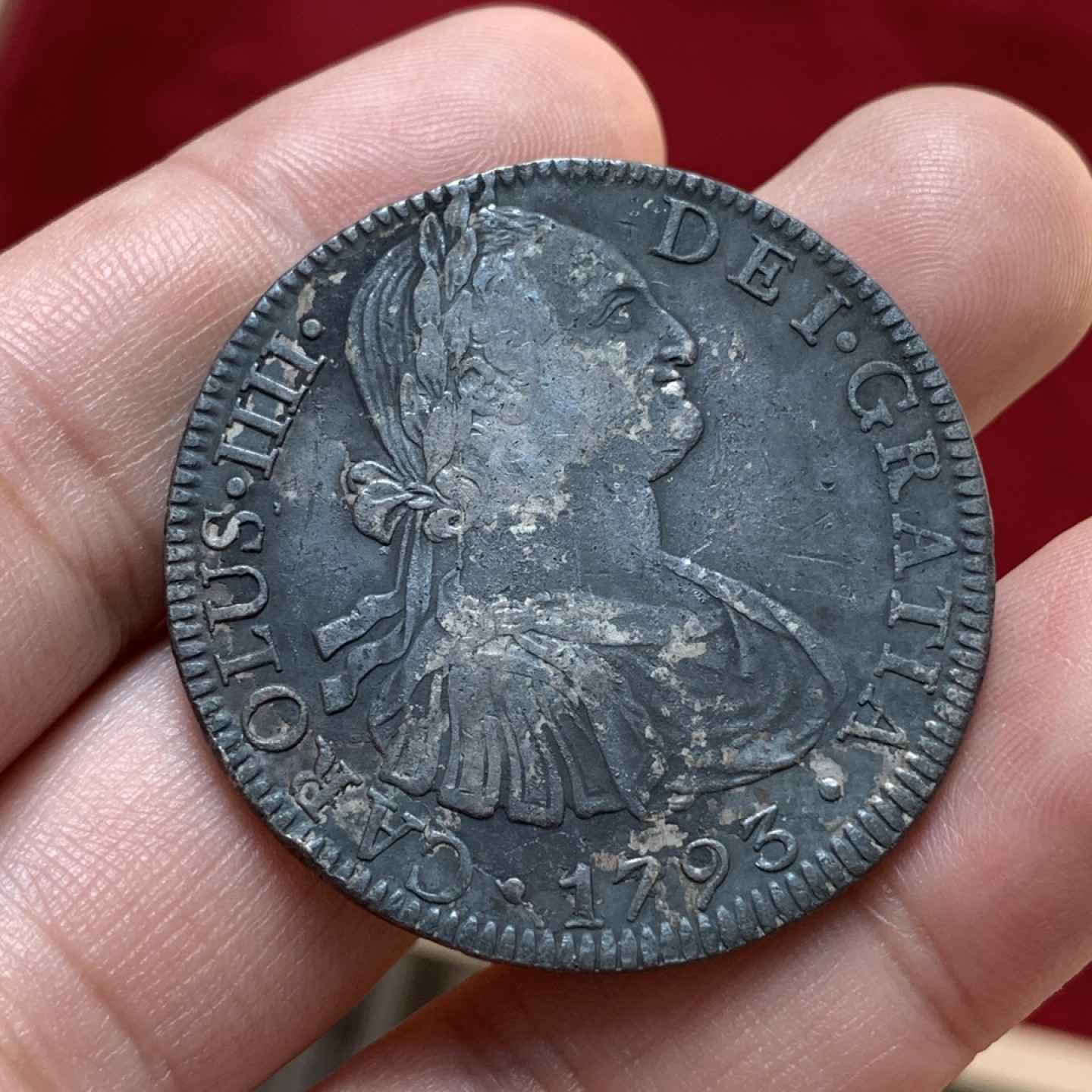 《竞宝斋》第80场-本周日，周一 2场连拍（全场不限金额包邮） 西属墨西哥1793卡洛斯四世双柱银币