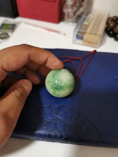 清老翡翠顶珠，尺寸3.0，包浆浑厚 - 清老翡翠顶珠，尺寸3.0，包浆浑厚