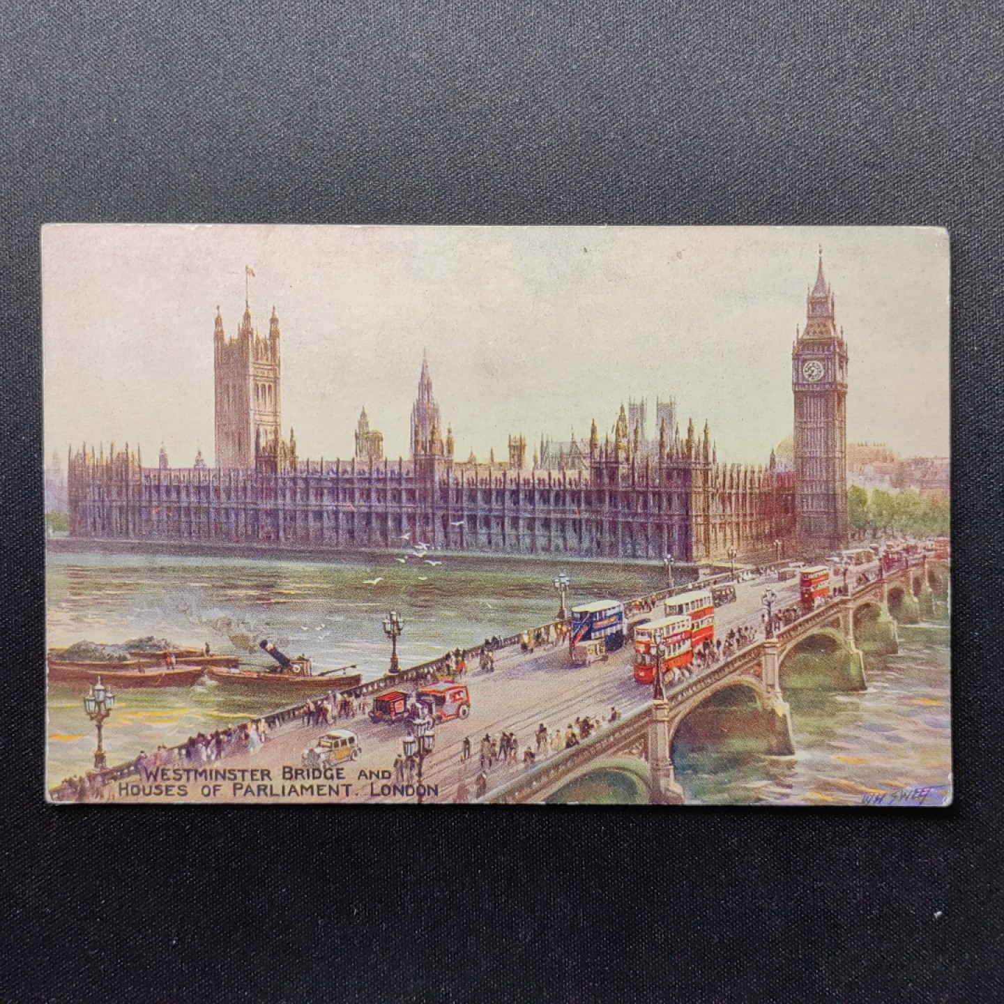 油画风格新专场 威斯敏斯特大桥和国会大厦。伦敦