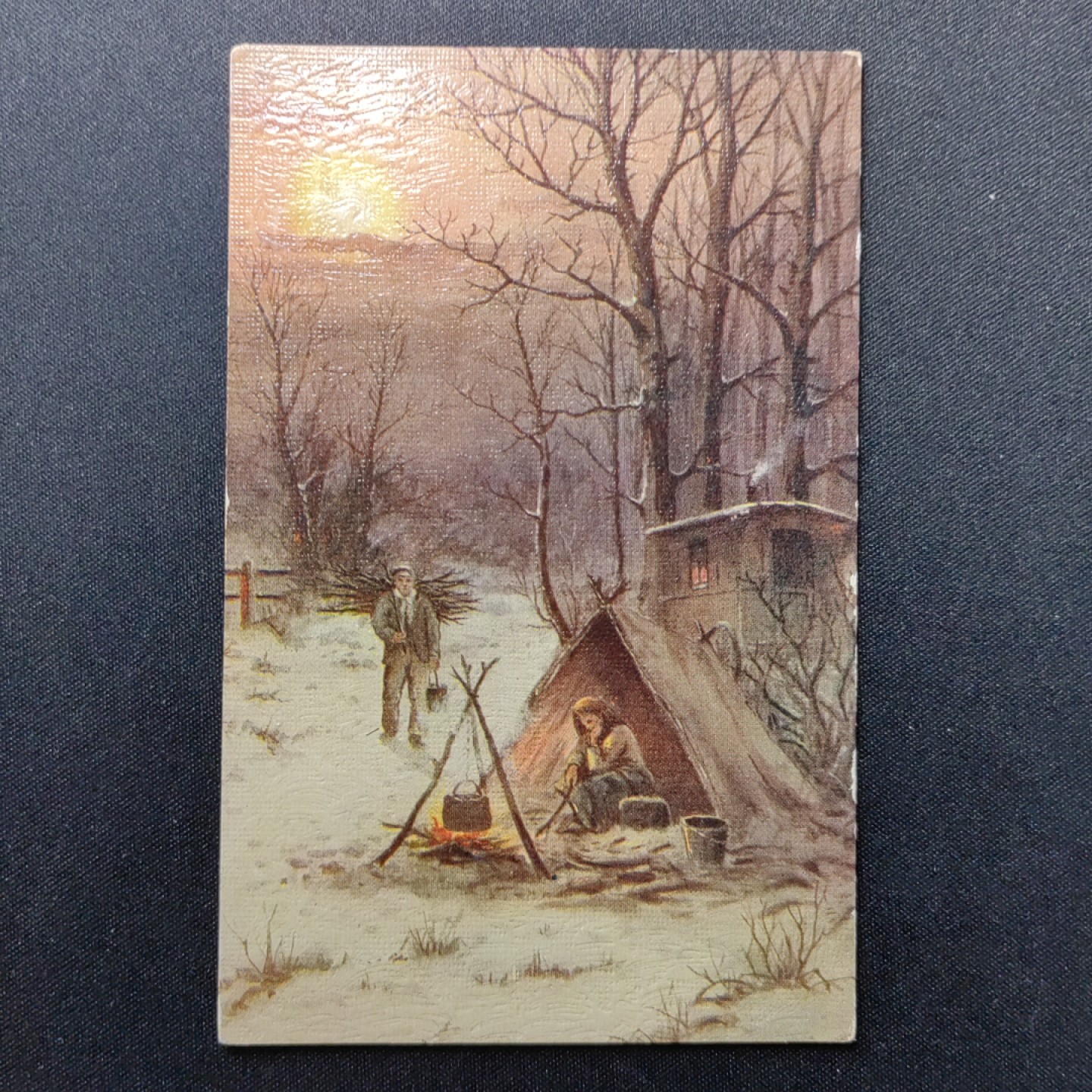 油画风格新专场 篝火的人