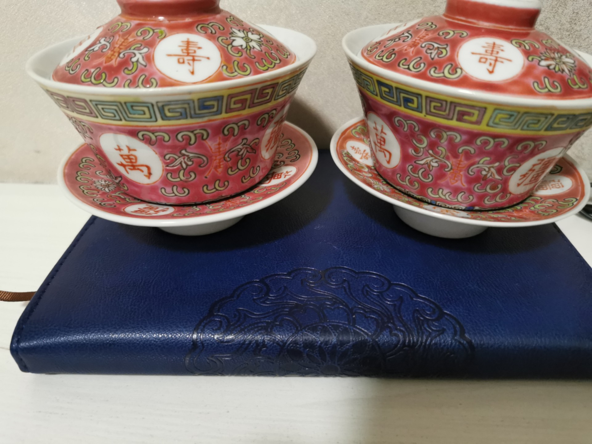 景德镇瓷器茶盏一对，无裂无磕无碰60年代产物