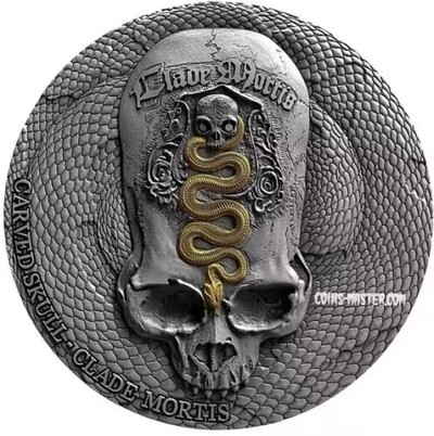 【海寧潮】拍卖第三十五期 - 【海寧潮】喀麦隆2018年骷髅头艺术系列3九死一生仿古银币