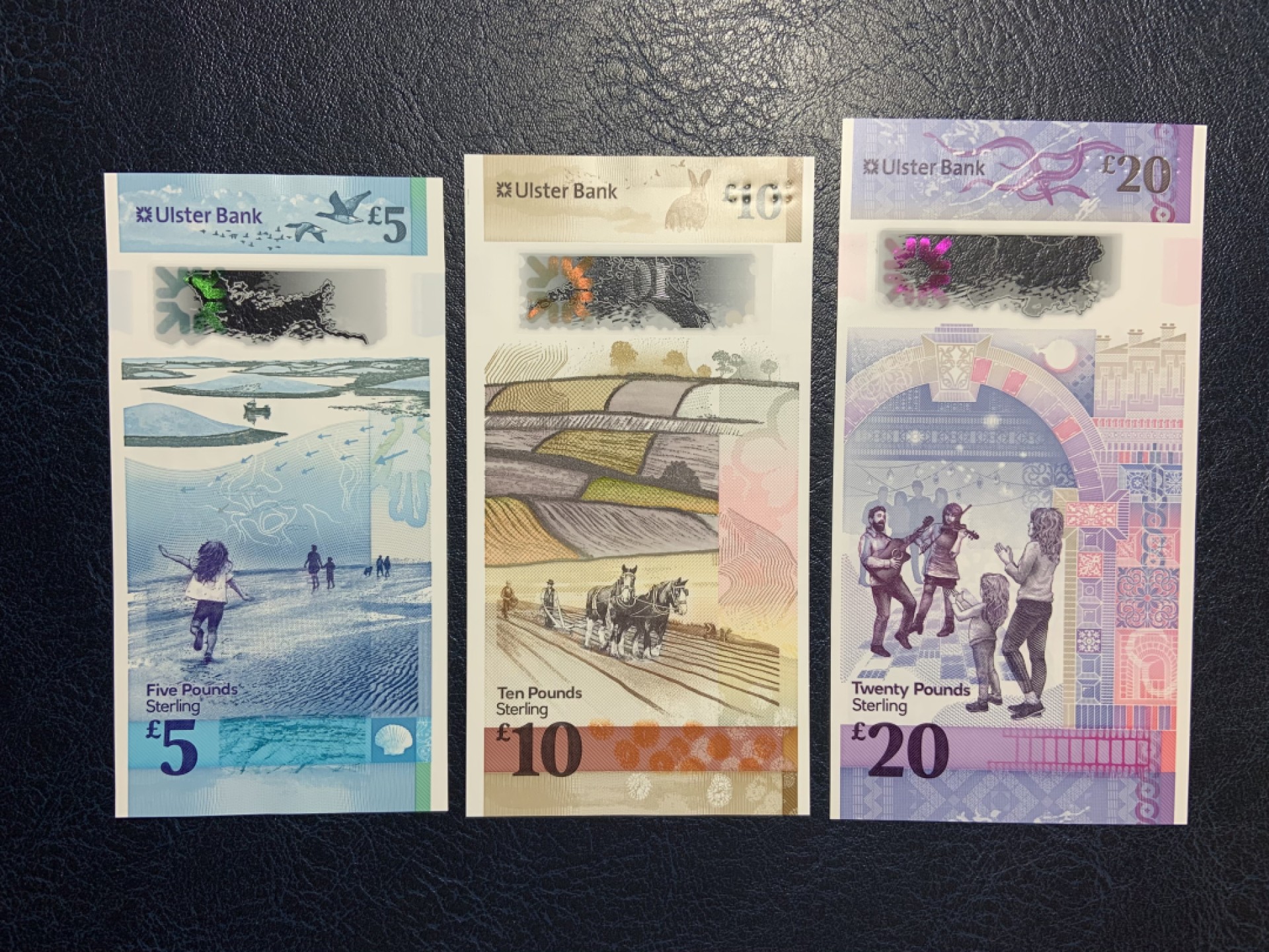 收藏联盟Quantum Auction 第182期拍卖 北爱尔兰优斯特银行2019年5_10_20镑一套 品相全新UNC 首发AA冠