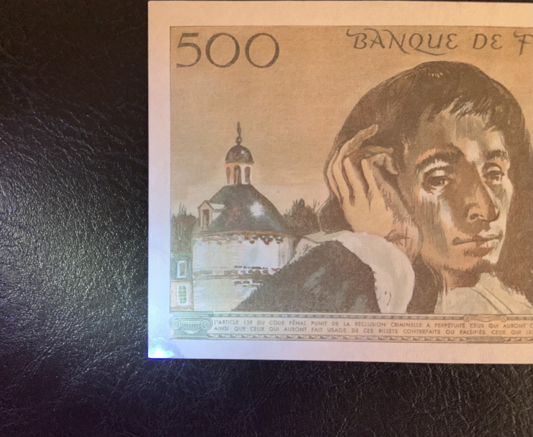 收藏联盟Quantum Auction 第182期拍卖 法国1983年500法郎 品相AU 无针孔 物理学家帕斯卡