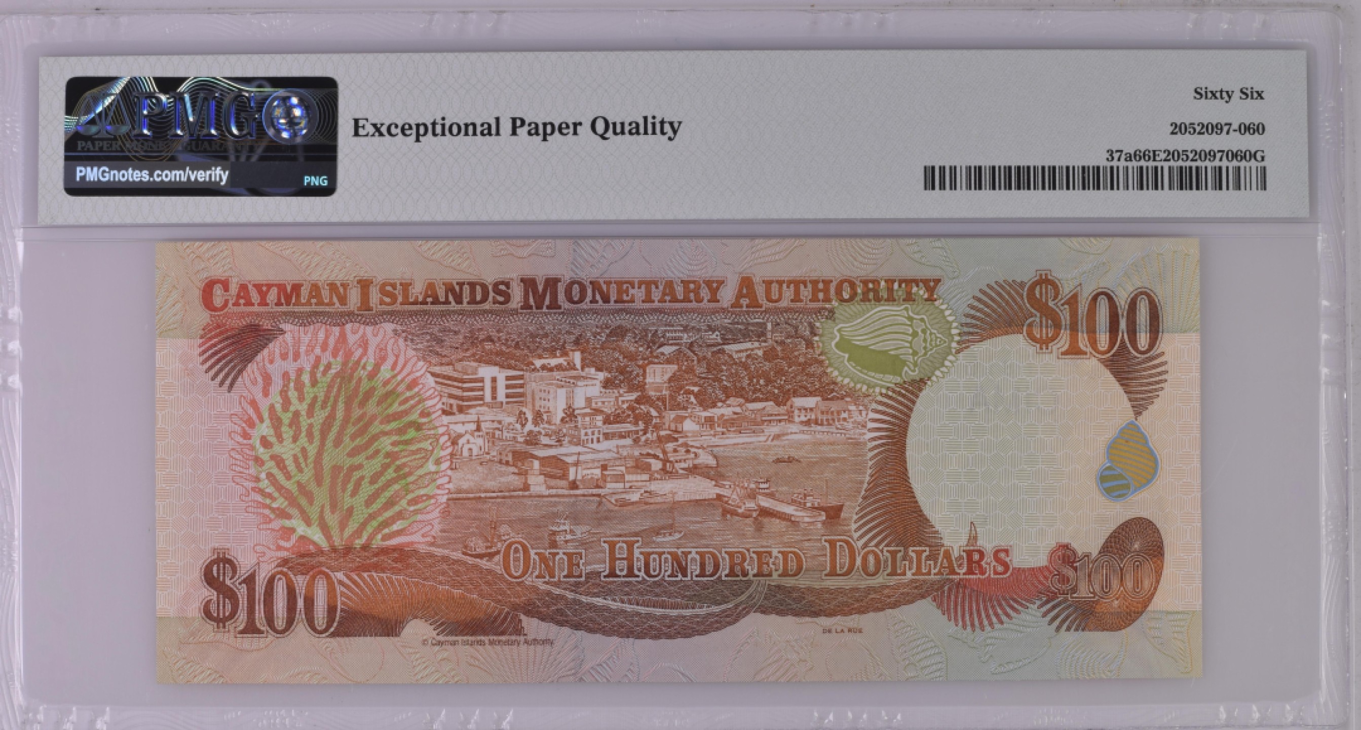 收藏联盟Quantum Auction 第182期拍卖 开曼群岛2006年100元 PMG66 第四大离岸金融中心和潜水胜地