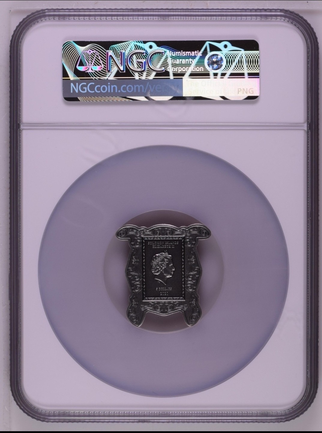 2020年 所罗门群岛 乾清宫匾额 硫化银币 NGC 70