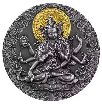 【海寕潮】拍卖第六十八期 - 【海寧潮】喀麦隆2020世界古代佛像系列2盎司镀金仿古银币，原价2100