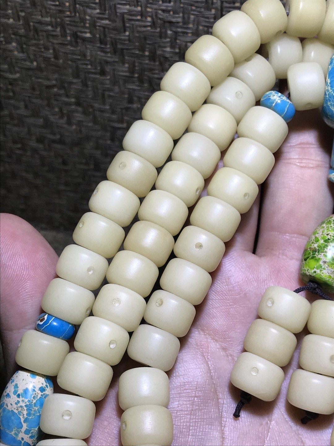 精美白玉菩提108+6大手串加帝王石配饰一套，