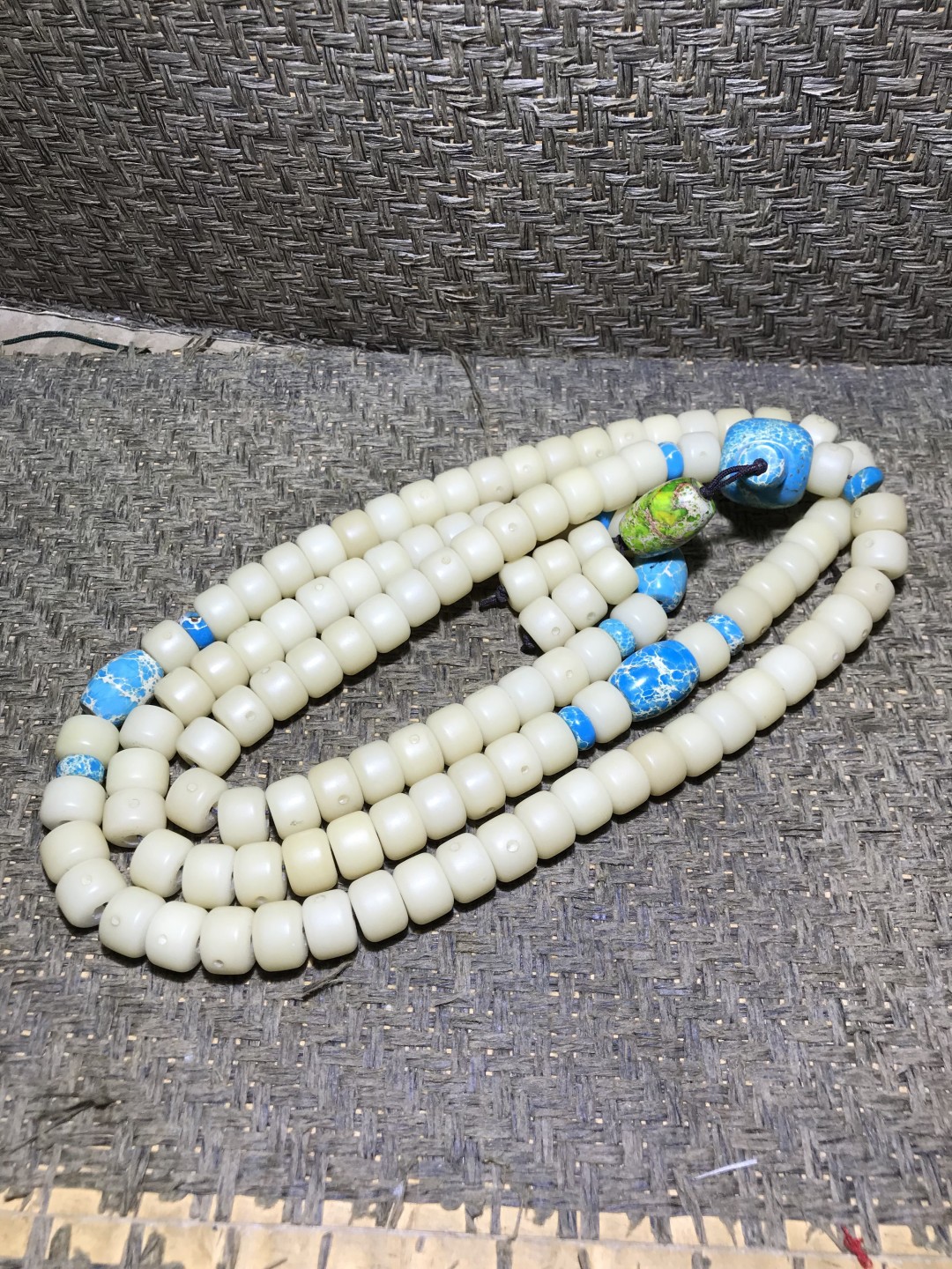 精美白玉菩提108+6大手串加帝王石配饰一套，