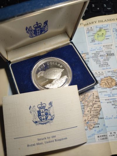 gush小明220805 - 原盒新西兰巨水鸡精制镜面银币
