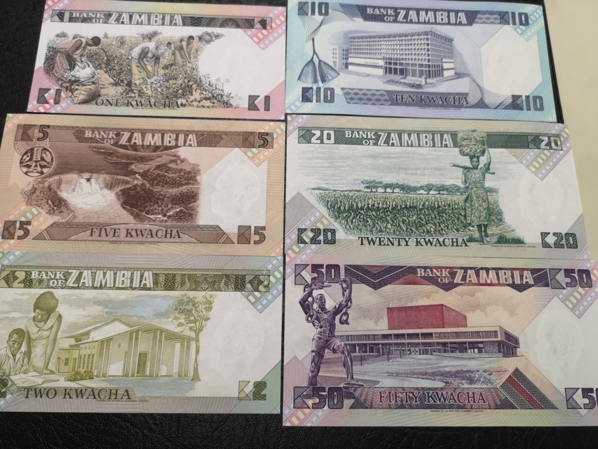 《外钞收藏家》第一百九十三期 赞比亚1-50 六张一起 全新UNC