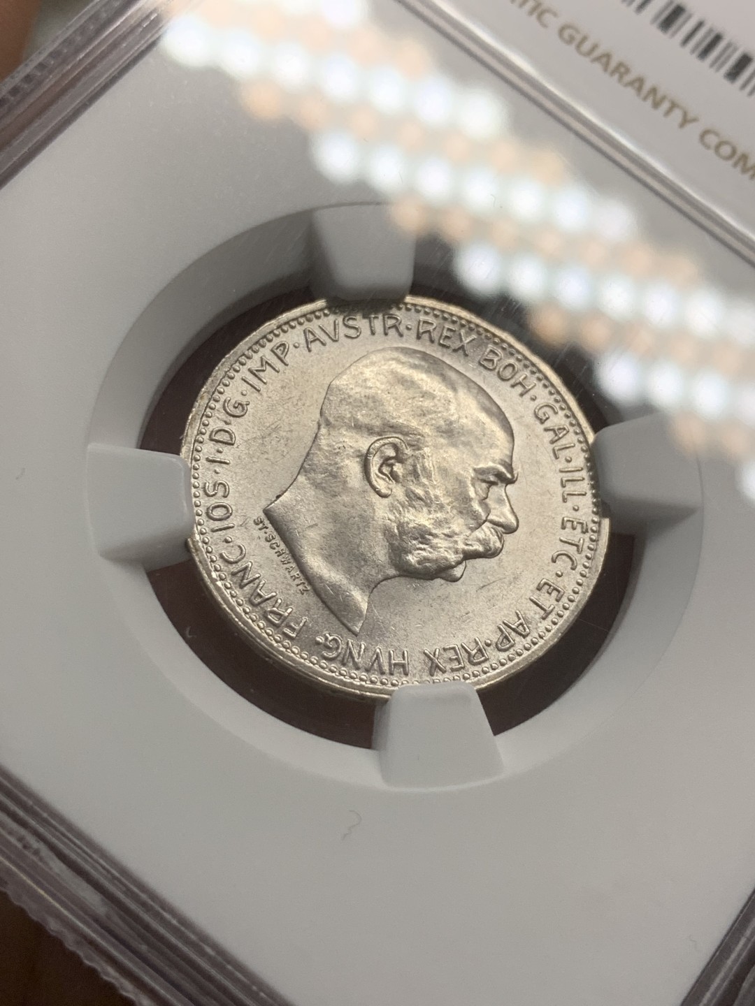 《竞宝斋》第82场-本周日，周一，周四3场拍卖（全场不限金额包邮） NGC-MS63 奥地利1914年 佛兰茨一世 1克朗银币 顶级原光好品