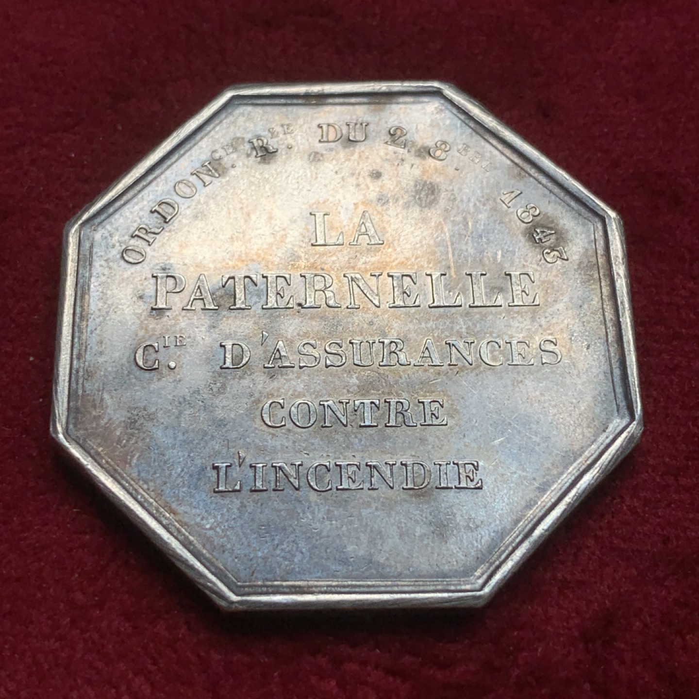 《竞宝斋》第82场-本周日，周一，周四3场拍卖（全场不限金额包邮） 法国 19世纪晚期 保险 JETON银质八角 宙斯