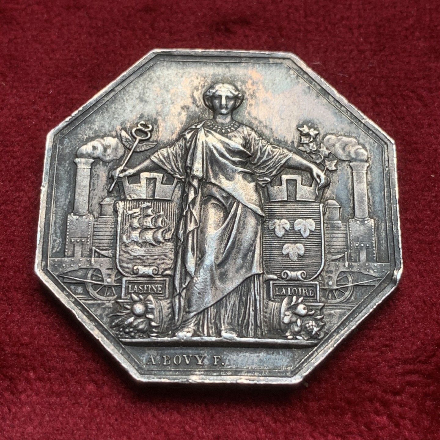 《竞宝斋》第82场-本周日，周一，周四3场拍卖（全场不限金额包邮） 法国 1838年 工业商业联盟 JETON银质八角