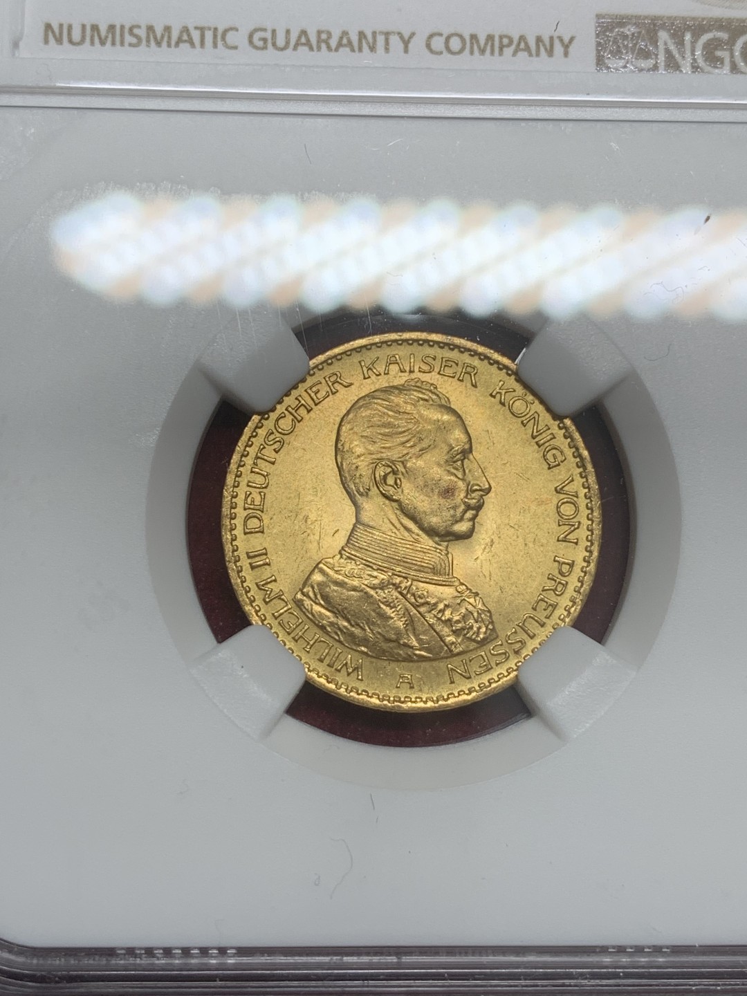 《竞宝斋》第82场-本周日，周一，周四3场拍卖（全场不限金额包邮） NGC-MS62 德国普鲁士 1914年军装威廉二世 20马克金币 非常漂亮