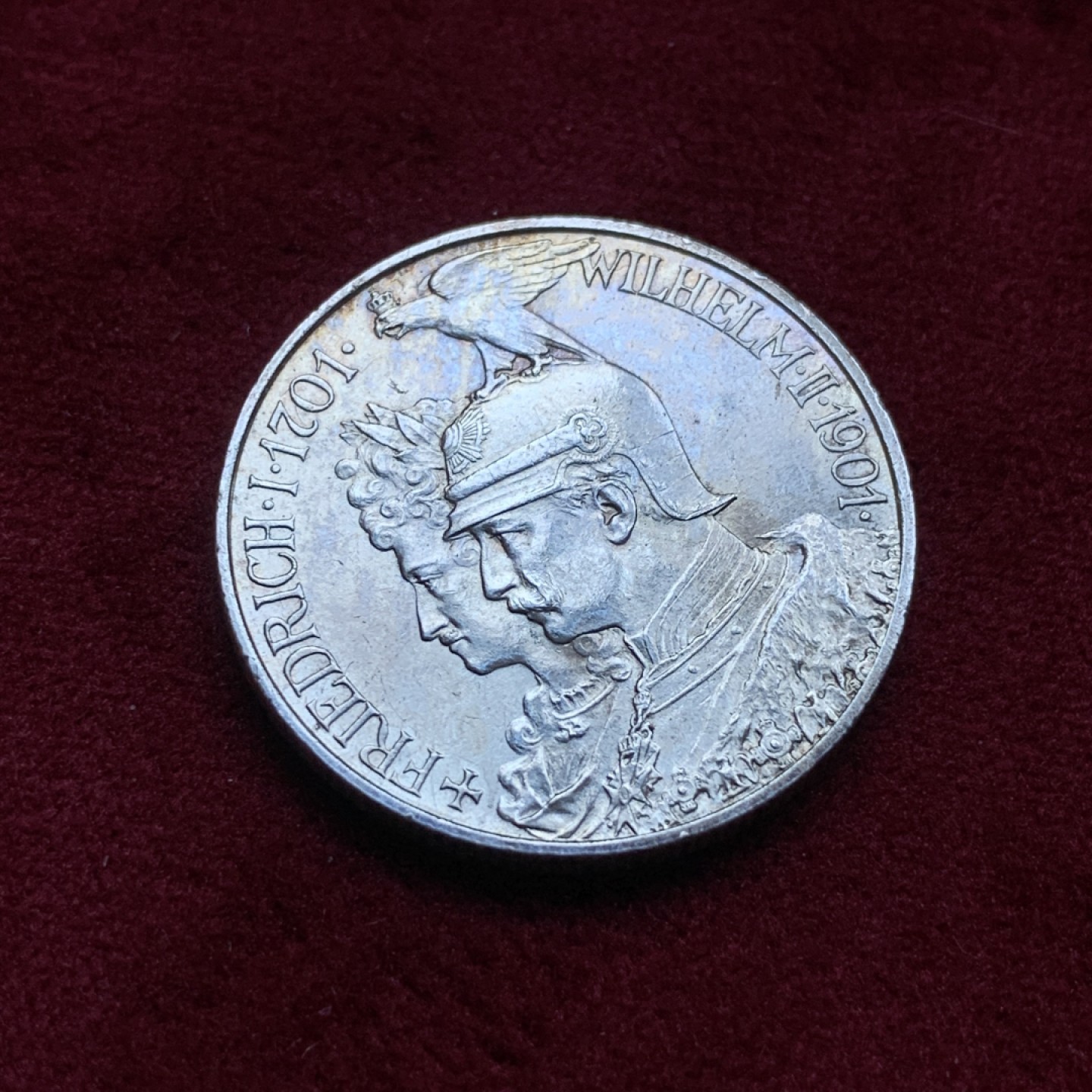 《竞宝斋》第82场-本周日，周一，周四3场拍卖（全场不限金额包邮） 德国普鲁士 1901年 200周年纪念2马克 银币 原光好品 可以送评