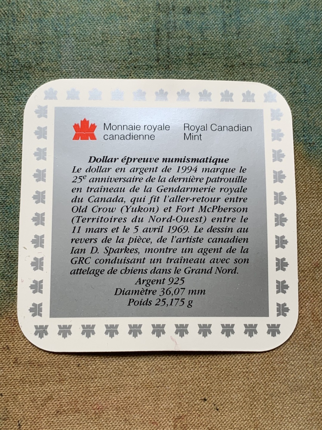 《竞宝斋》第82场-本周日，周一，周四3场拍卖（全场不限金额包邮） 原盒证书 加拿大1994年 狗拉雪橇 1元精制大银币 925高银版 25.1克 稀少
