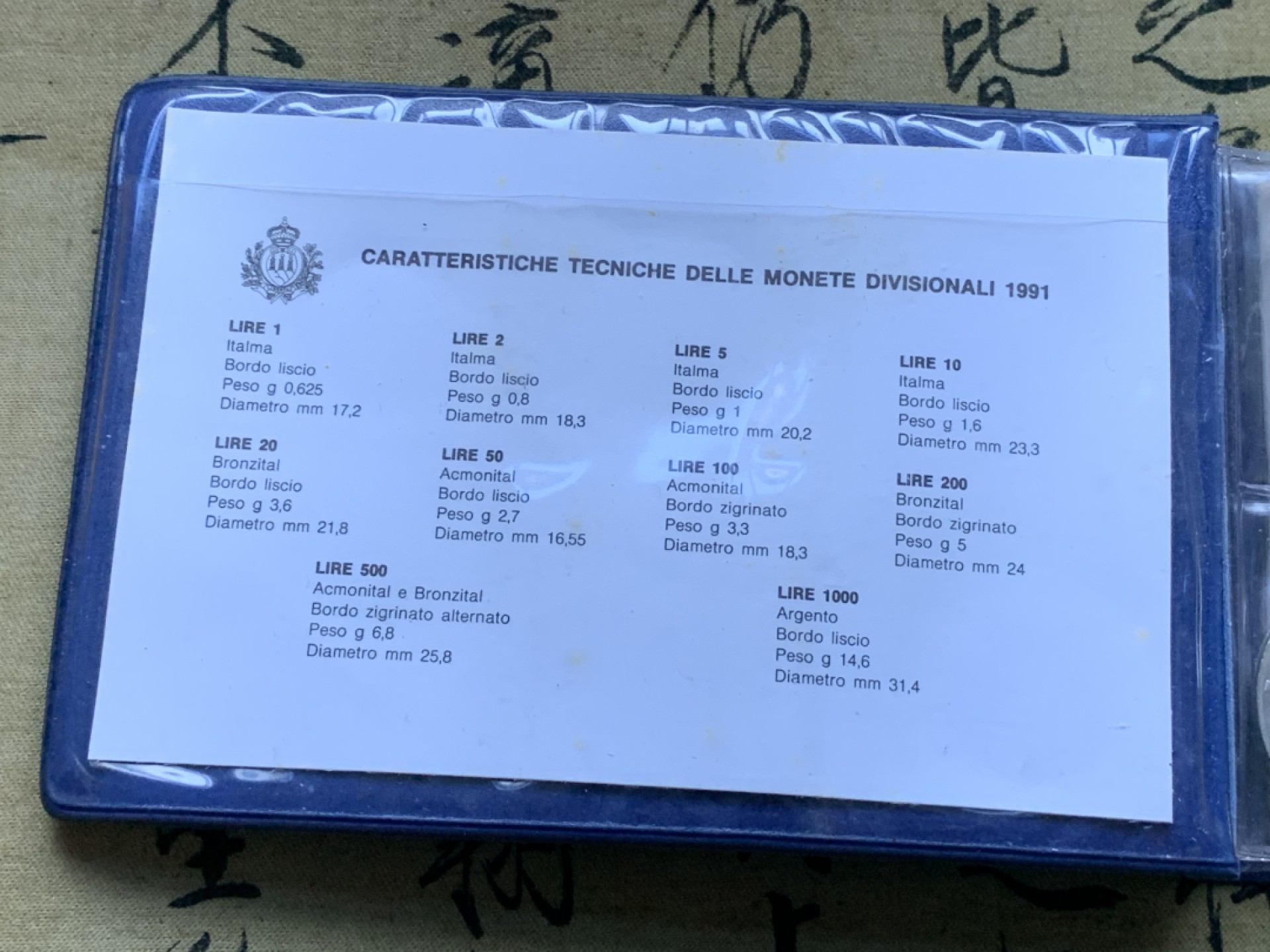 《竞宝斋》第82场-本周日，周一，周四3场拍卖（全场不限金额包邮） 钱包装 圣马力诺1991年 十枚装 和平鸽 带一枚1000里拉银币