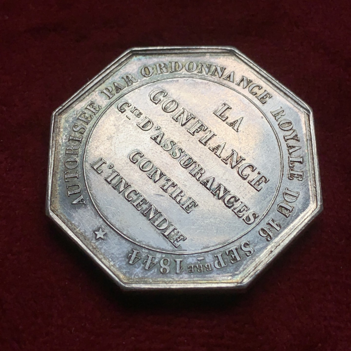 《竞宝斋》第82场-本周日，周一，周四3场拍卖（全场不限金额包邮） 法国 1844年 农业部女神 JETON银质八角