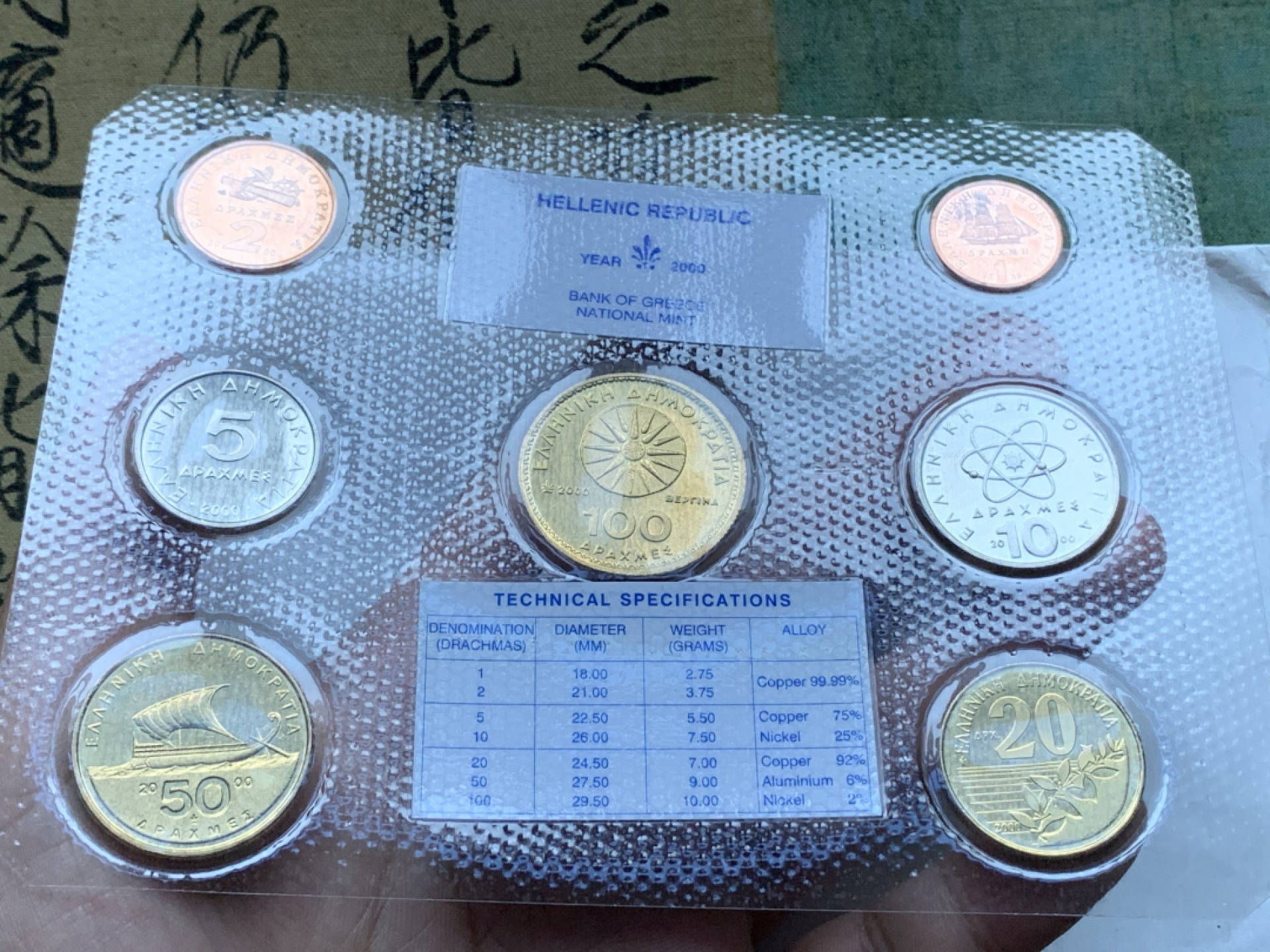 《竞宝斋》第82场-本周日，周一，周四3场拍卖（全场不限金额包邮） 希腊 封装2000年七枚套 不同面值套币