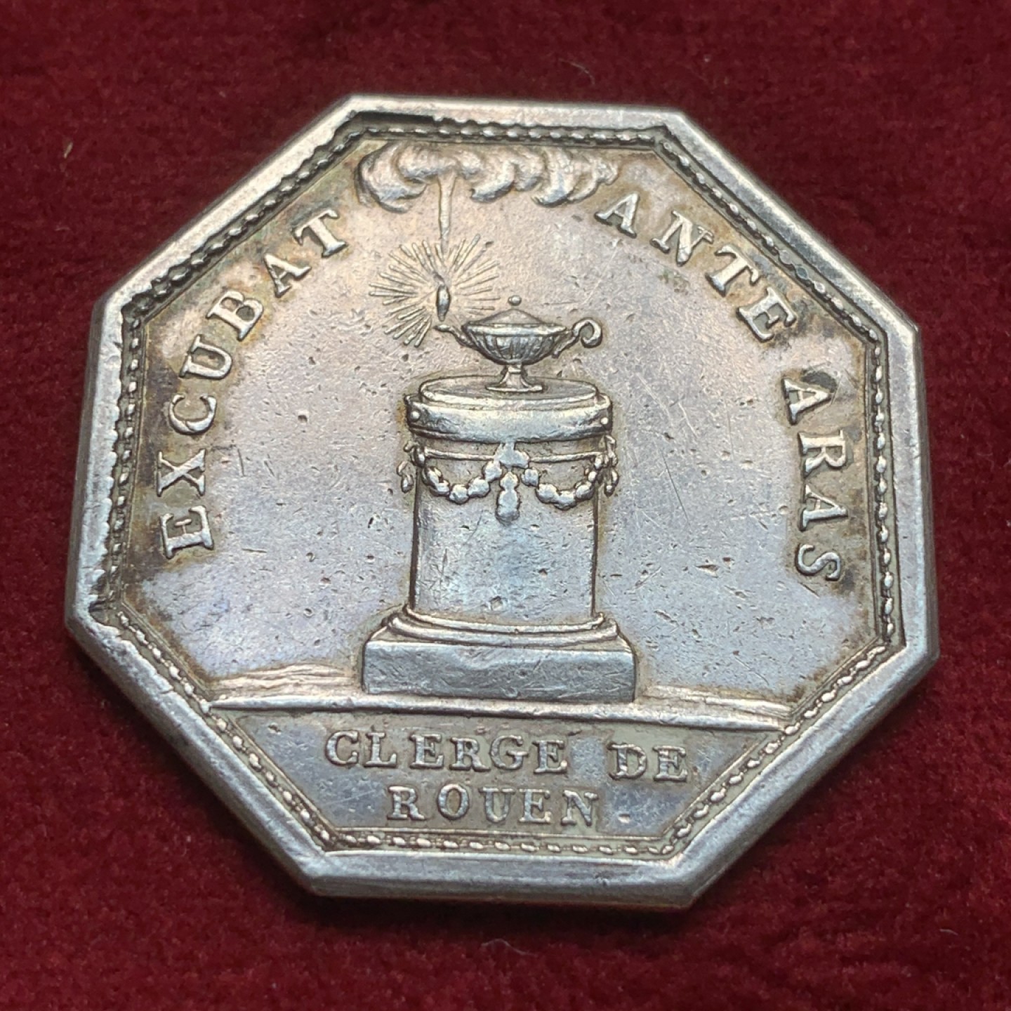 《竞宝斋》第82场-本周日，周一，周四3场拍卖（全场不限金额包邮） 法国 1759-1791年 鲁昂神职人员和教堂 JETON银质八角