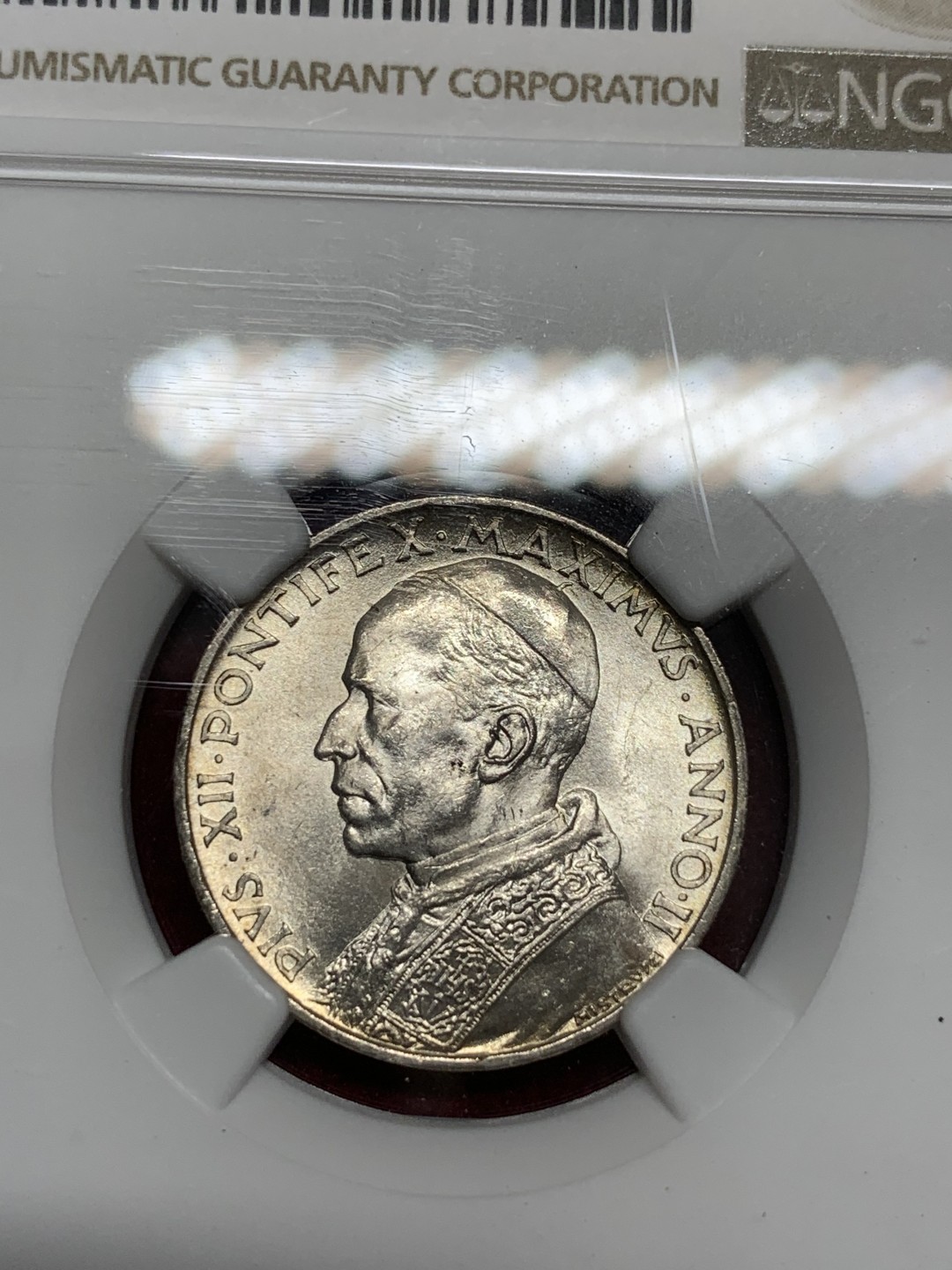 《竞宝斋》第82场-本周日，周一，周四3场拍卖（全场不限金额包邮） NGC-MS64 梵蒂冈 1940年 小船 5里拉银币 顶级原光品