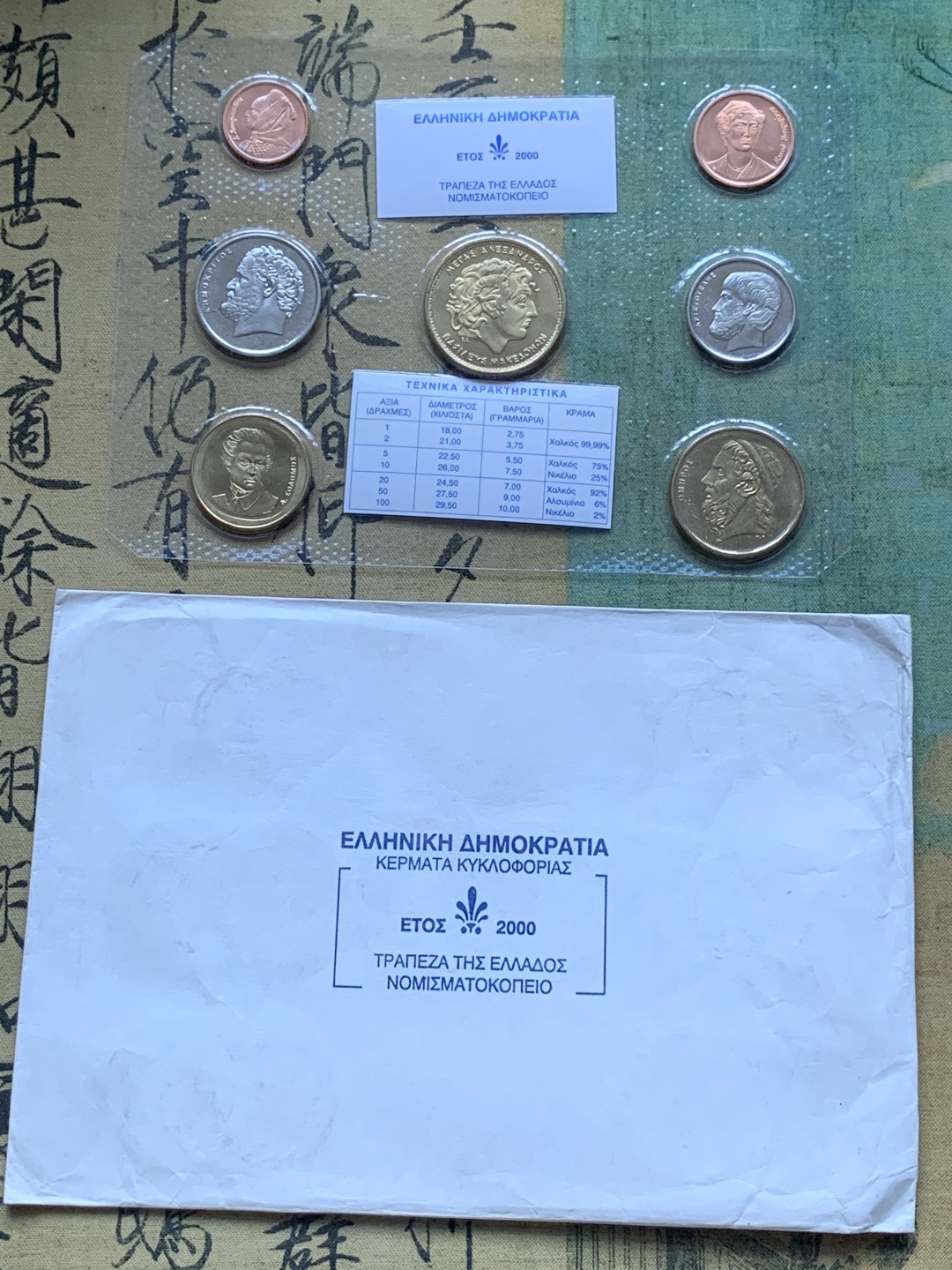 《竞宝斋》第82场-本周日，周一，周四3场拍卖（全场不限金额包邮） 希腊 封装2000年七枚套 不同面值套币