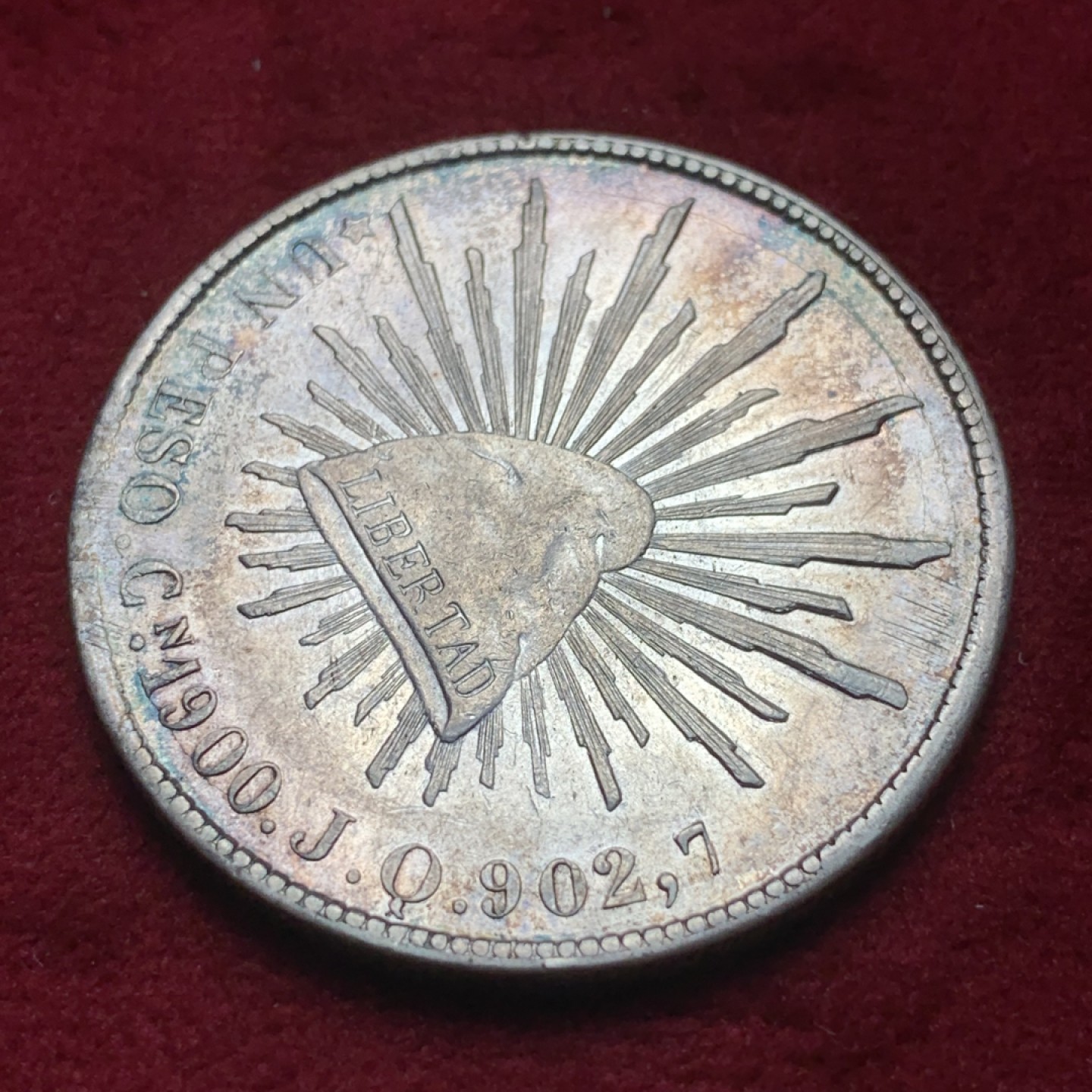 《竞宝斋》第82场-本周日，周一，周四3场拍卖（全场不限金额包邮） 墨西哥1900年Cn厂 直边鹰洋 较少见的厂名 全羽好品 淡彩包浆非常难得