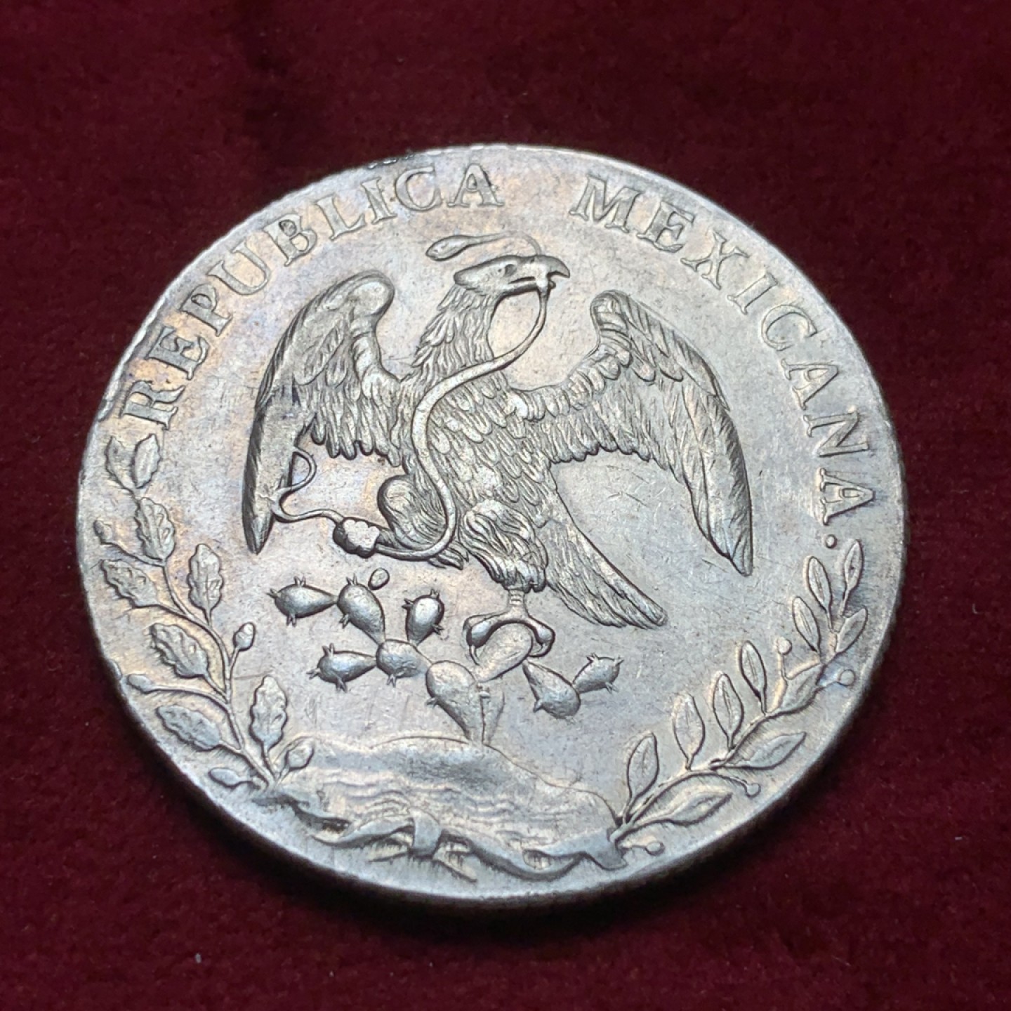 《竞宝斋》第82场-本周日，周一，周四3场拍卖（全场不限金额包邮） 墨西哥1889年Mo厂 花边鹰洋8R 全羽 纸袋包浆 很漂亮