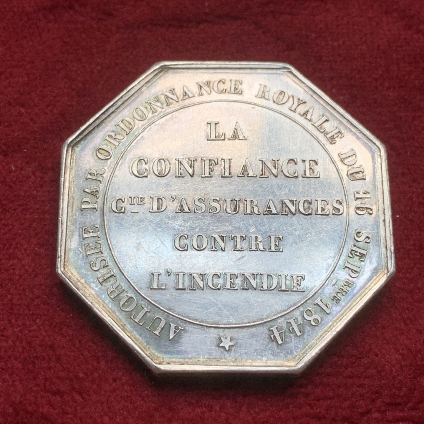 《竞宝斋》第82场-本周日，周一，周四3场拍卖（全场不限金额包邮） 法国 1844年 农业部女神 JETON银质八角