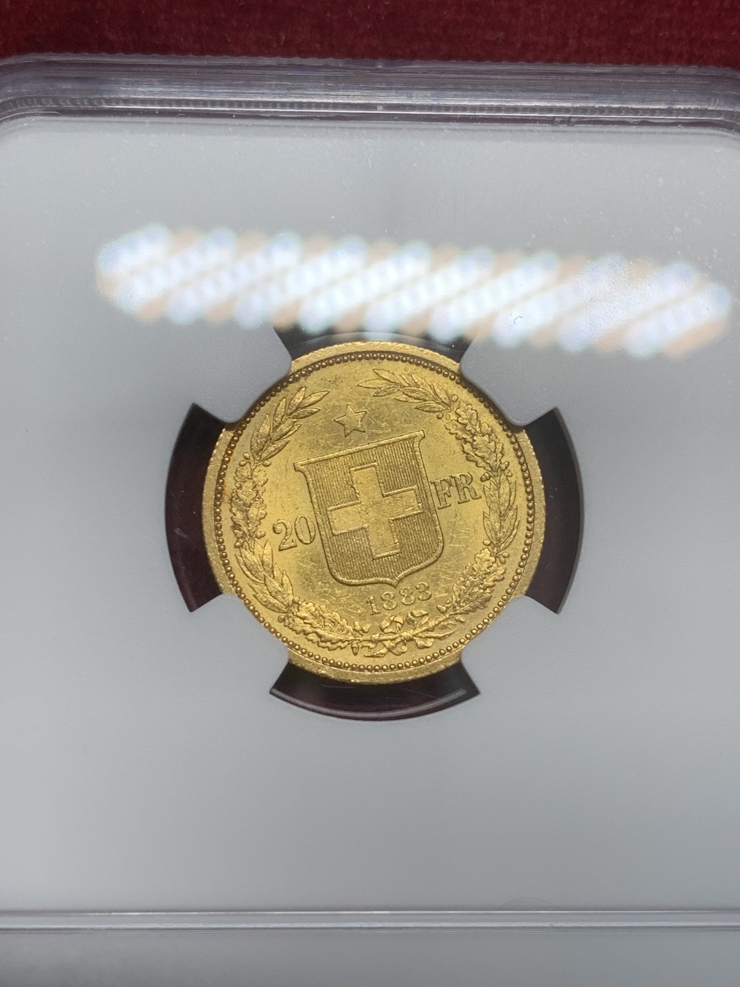 《竞宝斋》第82场-本周日，周一，周四3场拍卖（全场不限金额包邮） NGC-MS62 瑞士1883年 早期女神自由女神头像 20法郎金币 有这个分数已经很难得