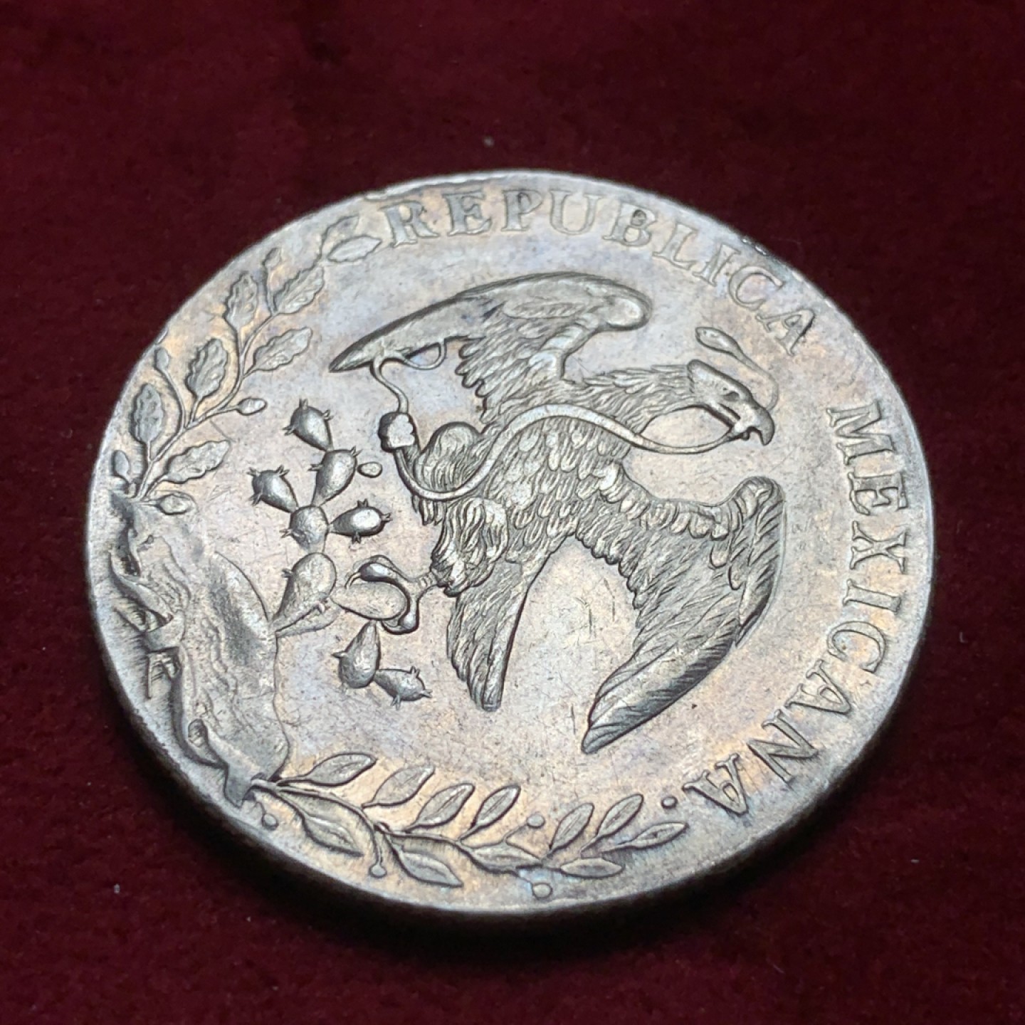 《竞宝斋》第82场-本周日，周一，周四3场拍卖（全场不限金额包邮） 墨西哥1889年Mo厂 花边鹰洋8R 全羽 纸袋包浆 很漂亮