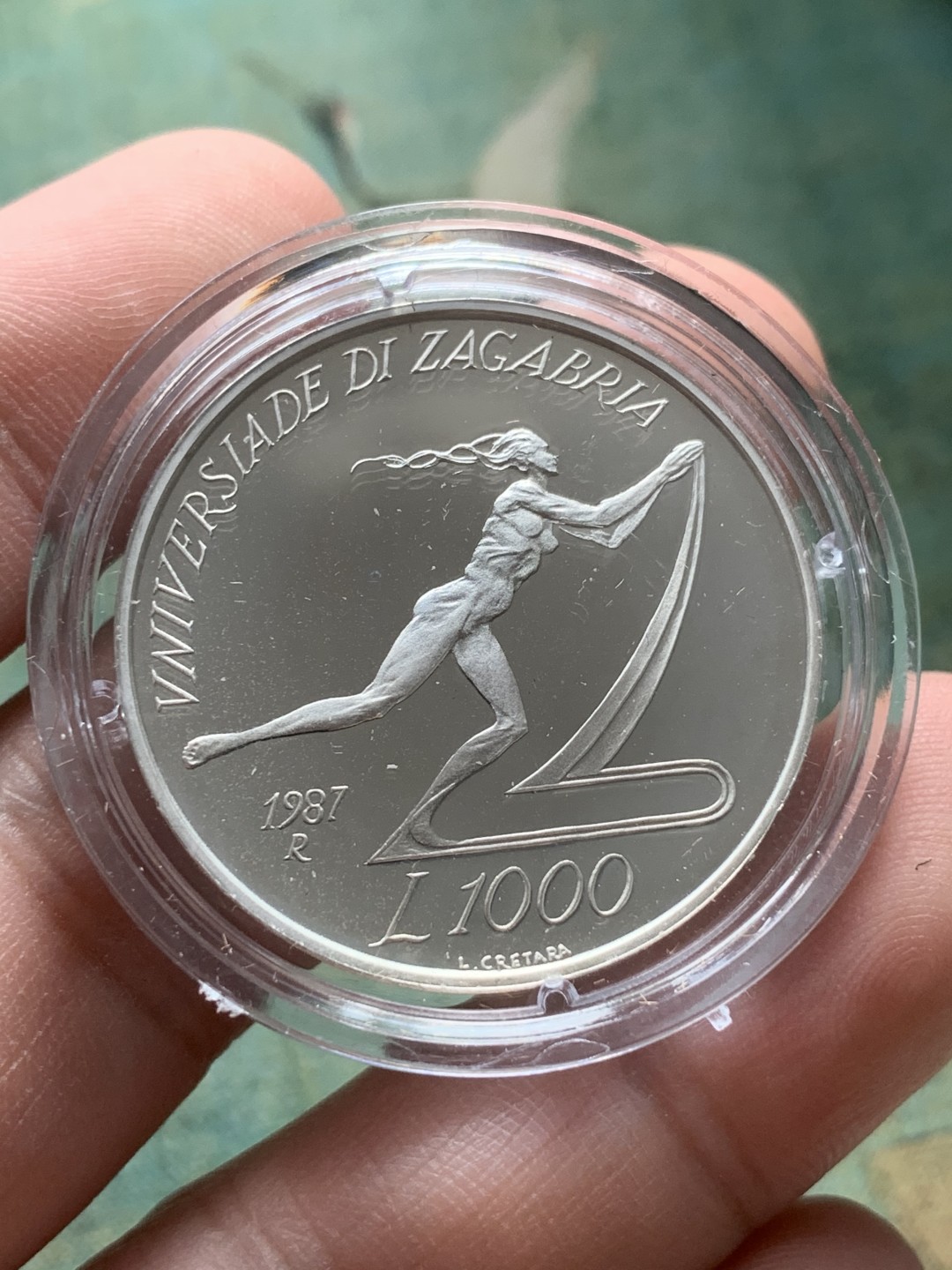 《竞宝斋》第82场-本周日，周一，周四3场拍卖（全场不限金额包邮） 原盒证书 圣马力诺1987年 萨格勒布运动会 500和1000里拉银币一对