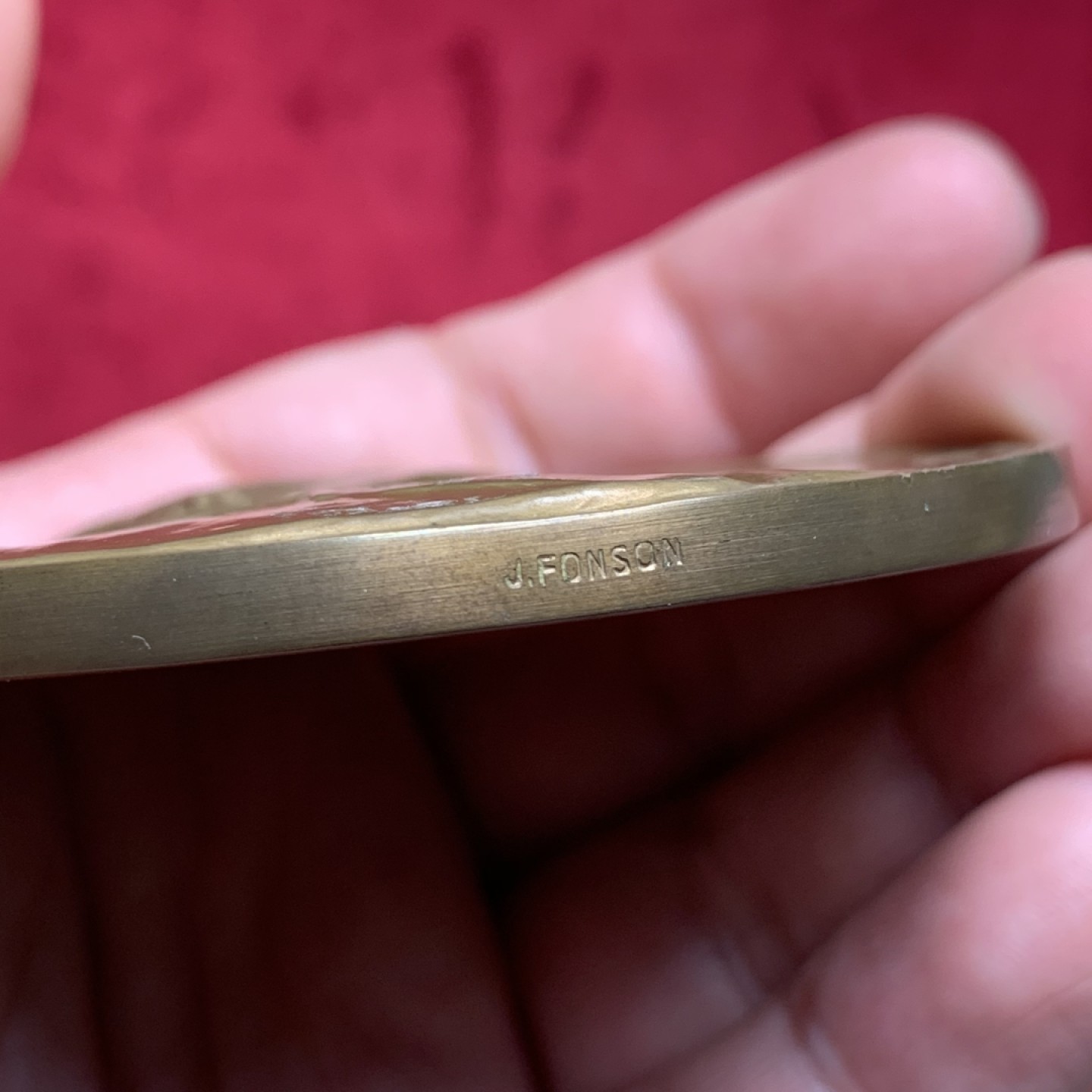 《竞宝斋》第82场-本周日，周一，周四3场拍卖（全场不限金额包邮） 比利时 1932年 纪念铁路工程师吉恩.吉多 高浮雕大铜章 70mm