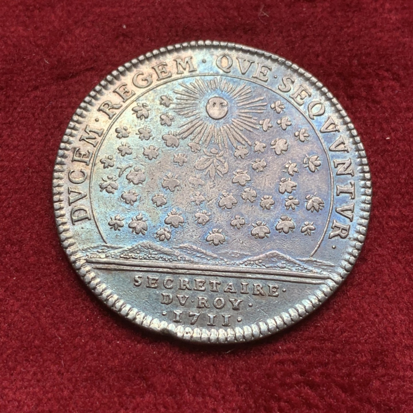 《竞宝斋》第82场-本周日，周一，周四3场拍卖（全场不限金额包邮） 法国 1711年 路易十四太阳王 JETON银质代币 原铸 五彩品