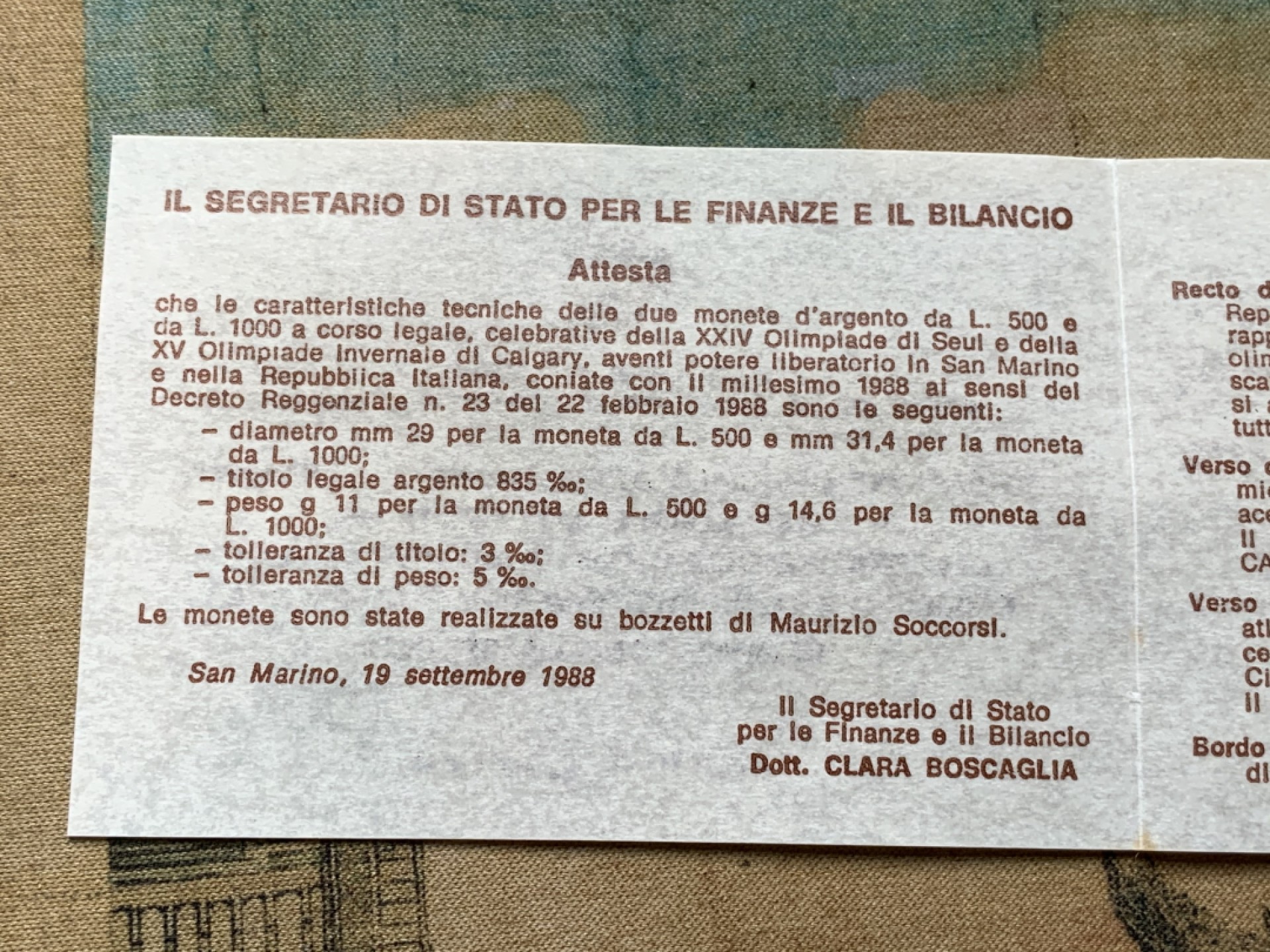 《竞宝斋》第82场-本周日，周一，周四3场拍卖（全场不限金额包邮） 原盒证书 圣马力诺 1988年 冬奥会 500和1000里拉银币一对
