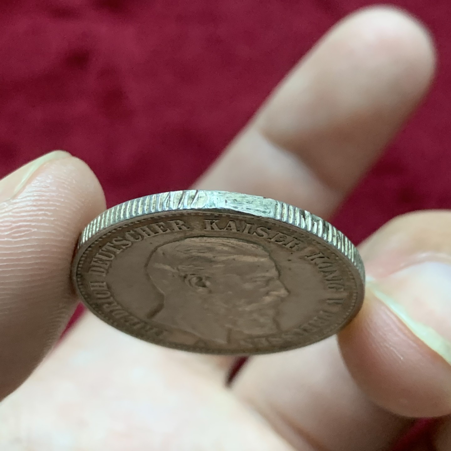 《竞宝斋》第82场-本周日，周一，周四3场拍卖（全场不限金额包邮） 德国普鲁士 1888年 三皇之年 2马克 银币 背面带彩 边缘有焊点 已修掉