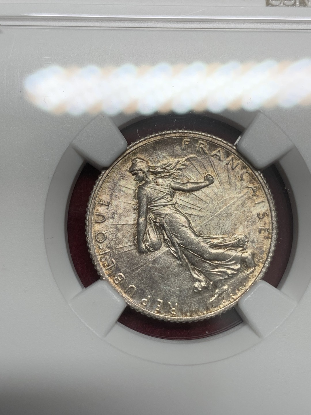 《竞宝斋》第82场-本周日，周一，周四3场拍卖（全场不限金额包邮） NGC-MS62 法国1916年 播种女神 1法郎银币 非常漂亮