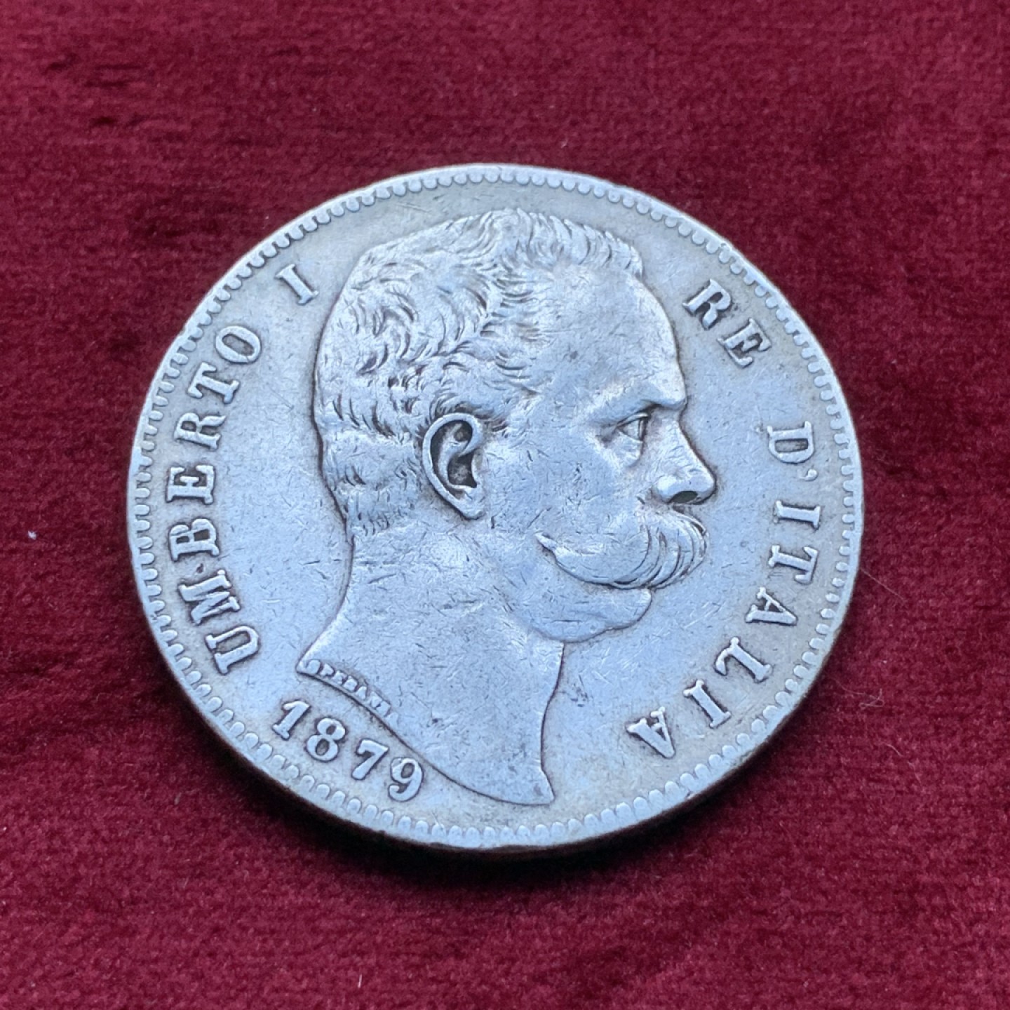 《竞宝斋》第82场-本周日，周一，周四3场拍卖（全场不限金额包邮） 意大利 1879年 翁贝托 5里拉 大银币 原味品