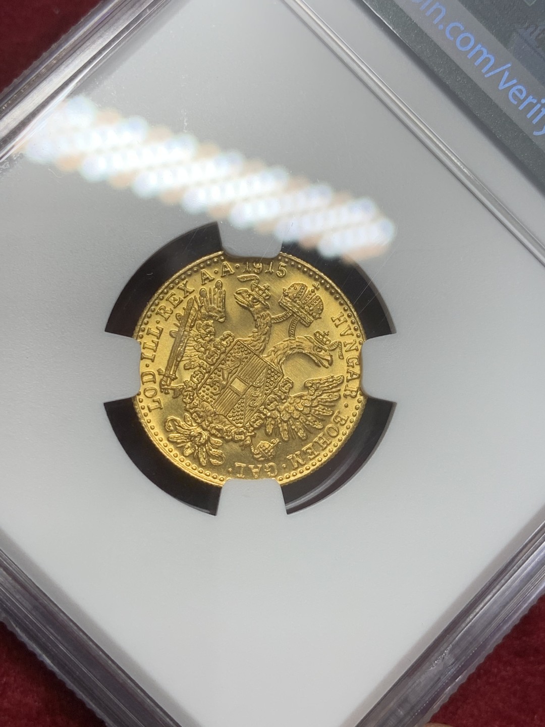 《竞宝斋》第82场-本周日，周一，周四3场拍卖（全场不限金额包邮） NGC-MS67 奥地利 1915年 佛朗茨约瑟夫一世 杜卡特金币 非常漂亮