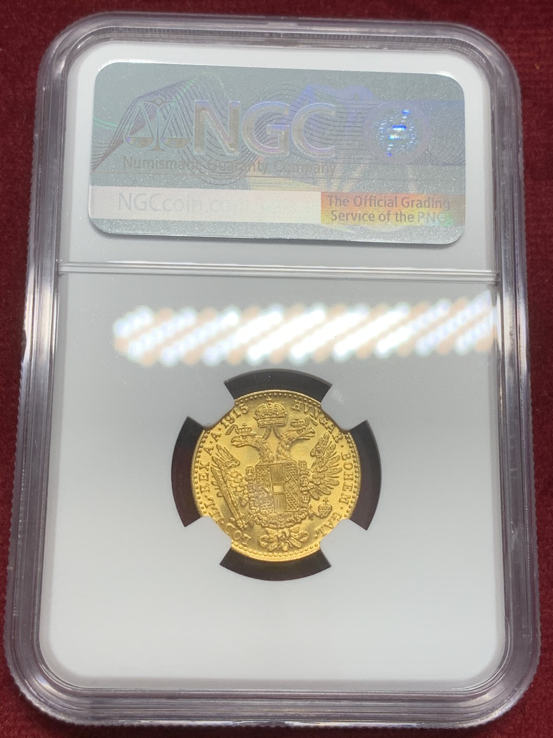 《竞宝斋》第82场-本周日，周一，周四3场拍卖（全场不限金额包邮） NGC-MS67 奥地利 1915年 佛朗茨约瑟夫一世 杜卡特金币 非常漂亮