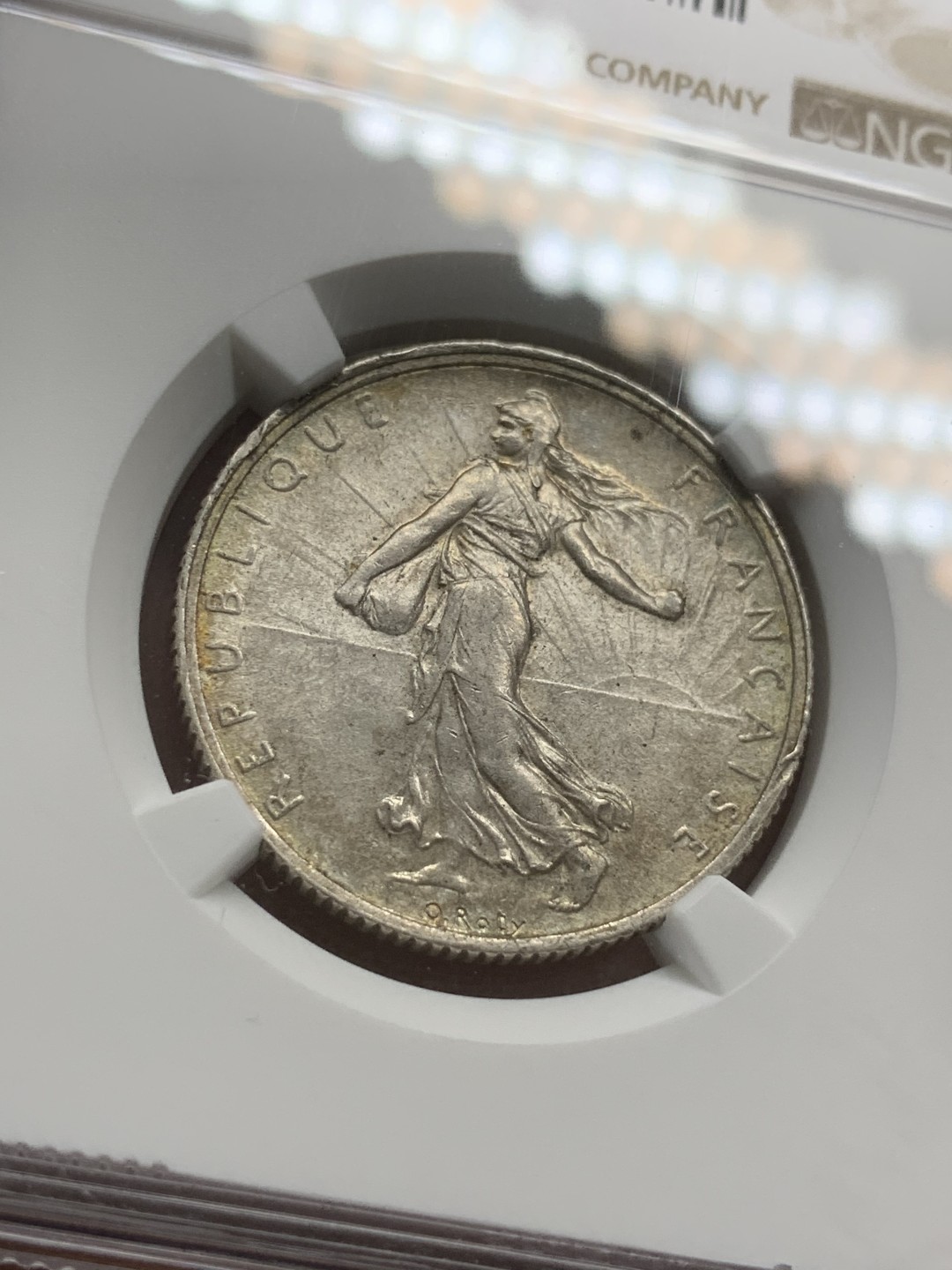 《竞宝斋》第82场-本周日，周一，周四3场拍卖（全场不限金额包邮） NGC-MS62 法国1919年 播种女神 2法郎银币 非常漂亮