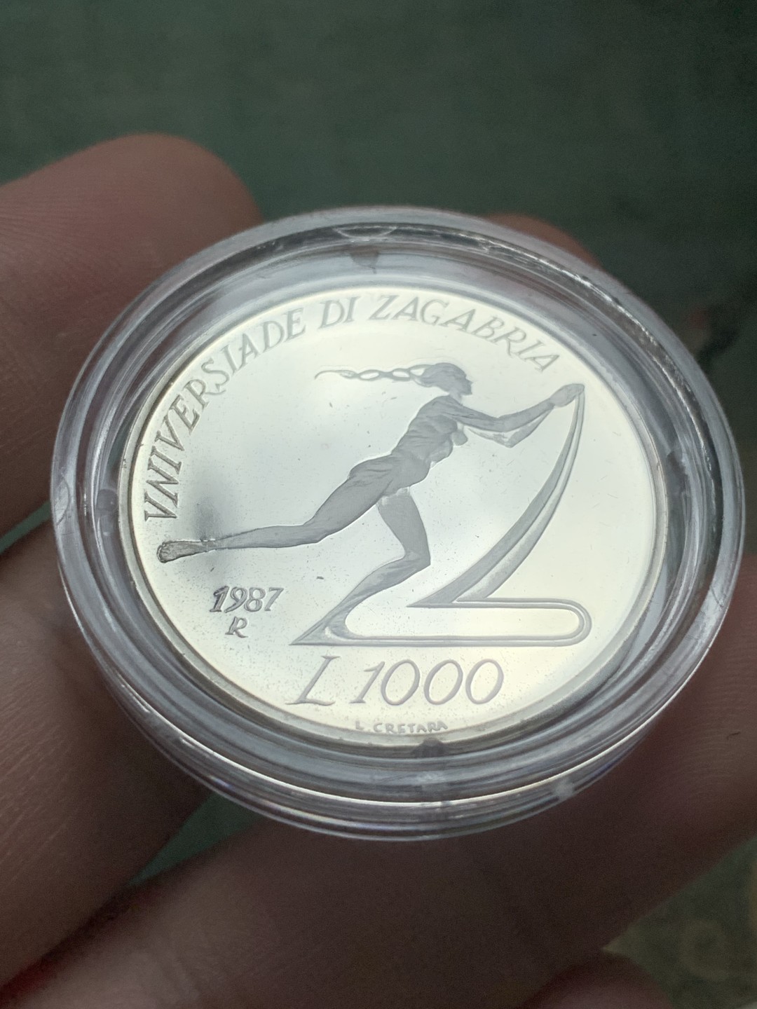 《竞宝斋》第82场-本周日，周一，周四3场拍卖（全场不限金额包邮） 原盒证书 圣马力诺1987年 萨格勒布运动会 500和1000里拉银币一对