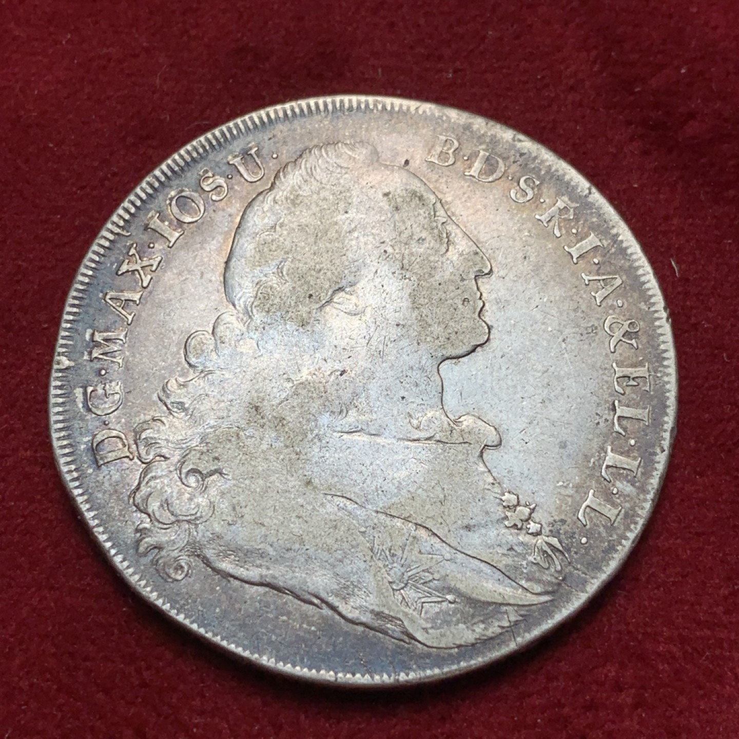 《竞宝斋》第82场-本周日，周一，周四3场拍卖（全场不限金额包邮） 德国巴伐利亚 1771年 圣母抱婴 1泰勒 环彩包浆 非常漂亮