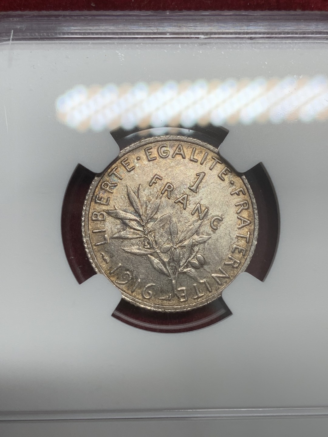 《竞宝斋》第82场-本周日，周一，周四3场拍卖（全场不限金额包邮） NGC-MS62 法国1916年 播种女神 1法郎银币 非常漂亮