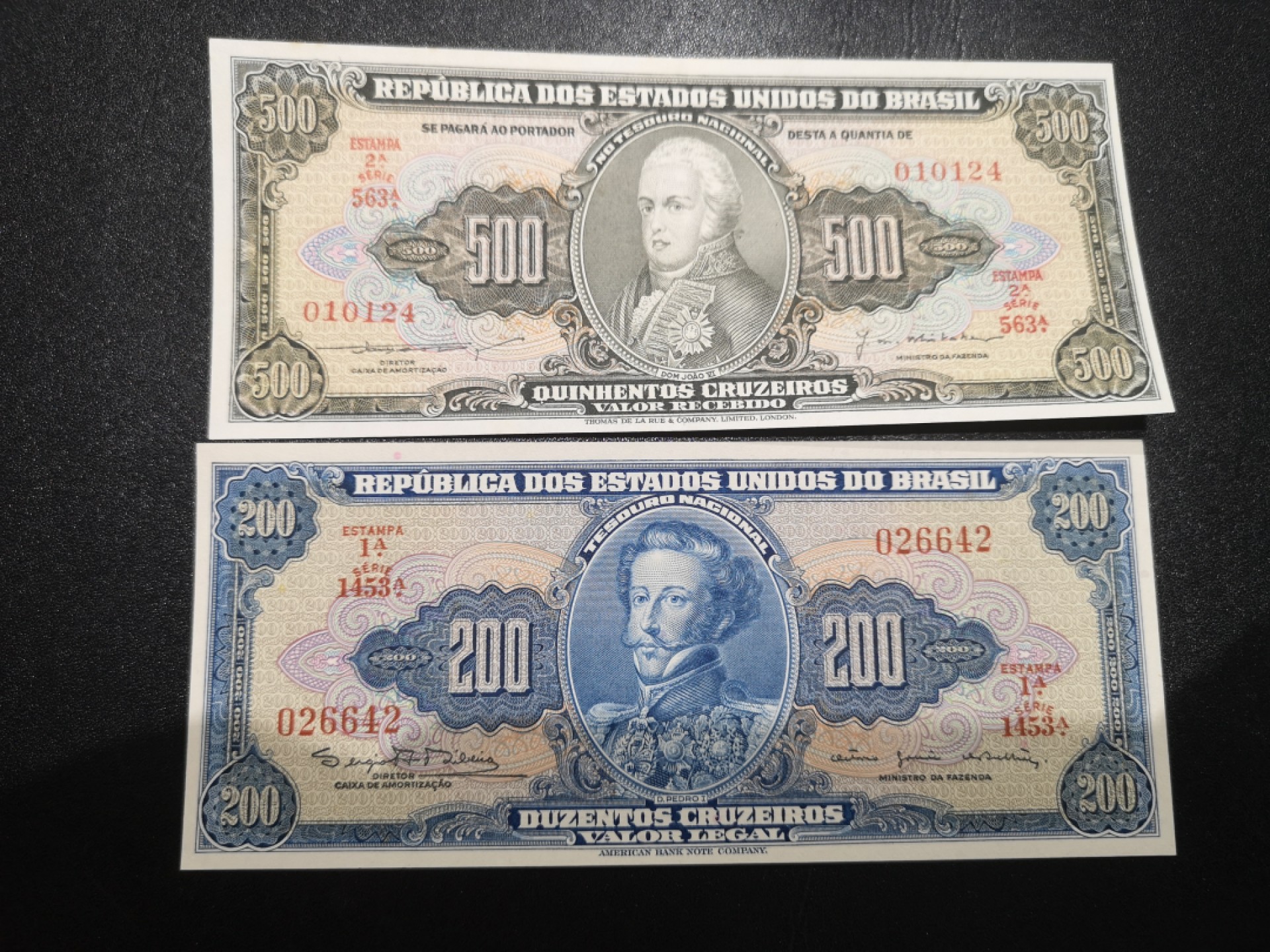 《外钞收藏家》第一百九十四期 巴西200、500两张 稀少版本 AU品相