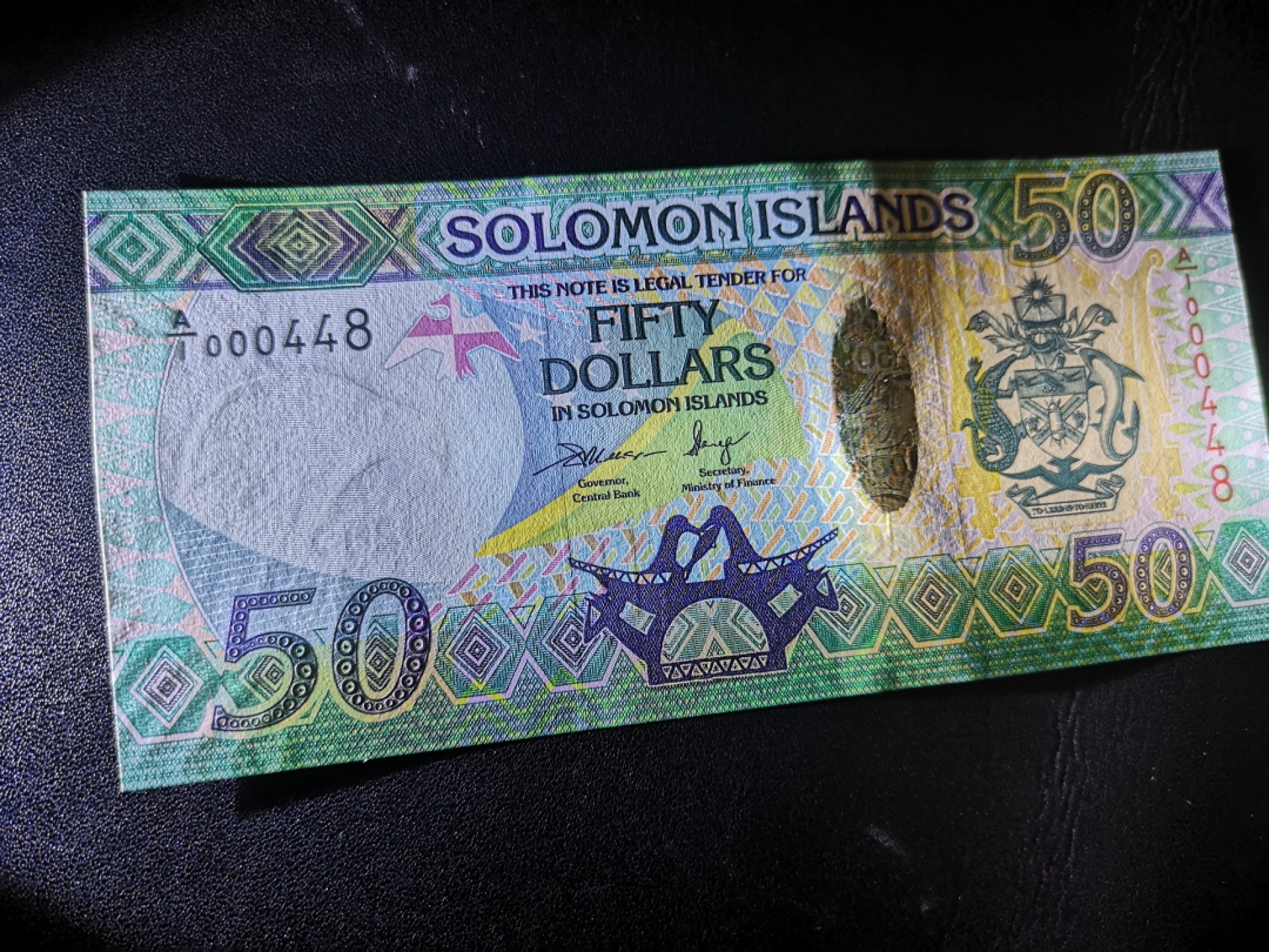 《外钞收藏家》第一百九十四期 所罗门群岛50 A/1冠 百位号 全新UNC